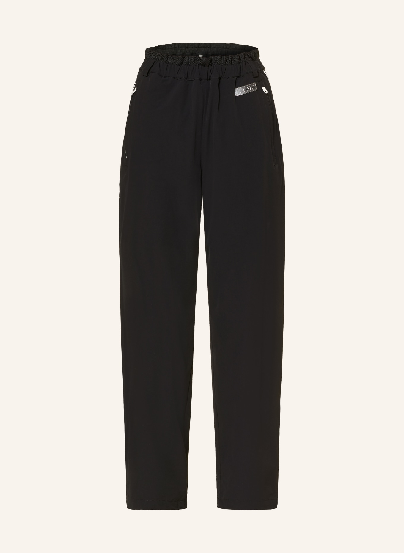 10DAYS Jogger-style pants with braided trim: BLACK / ECRU