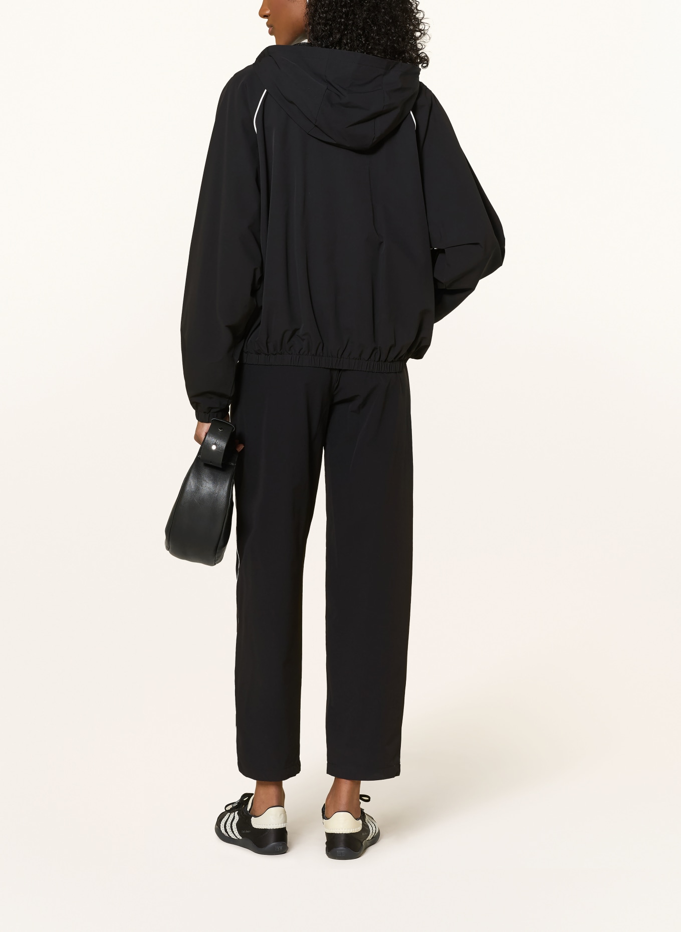 10DAYS Jogger-style pants with braided trim: BLACK / ECRU