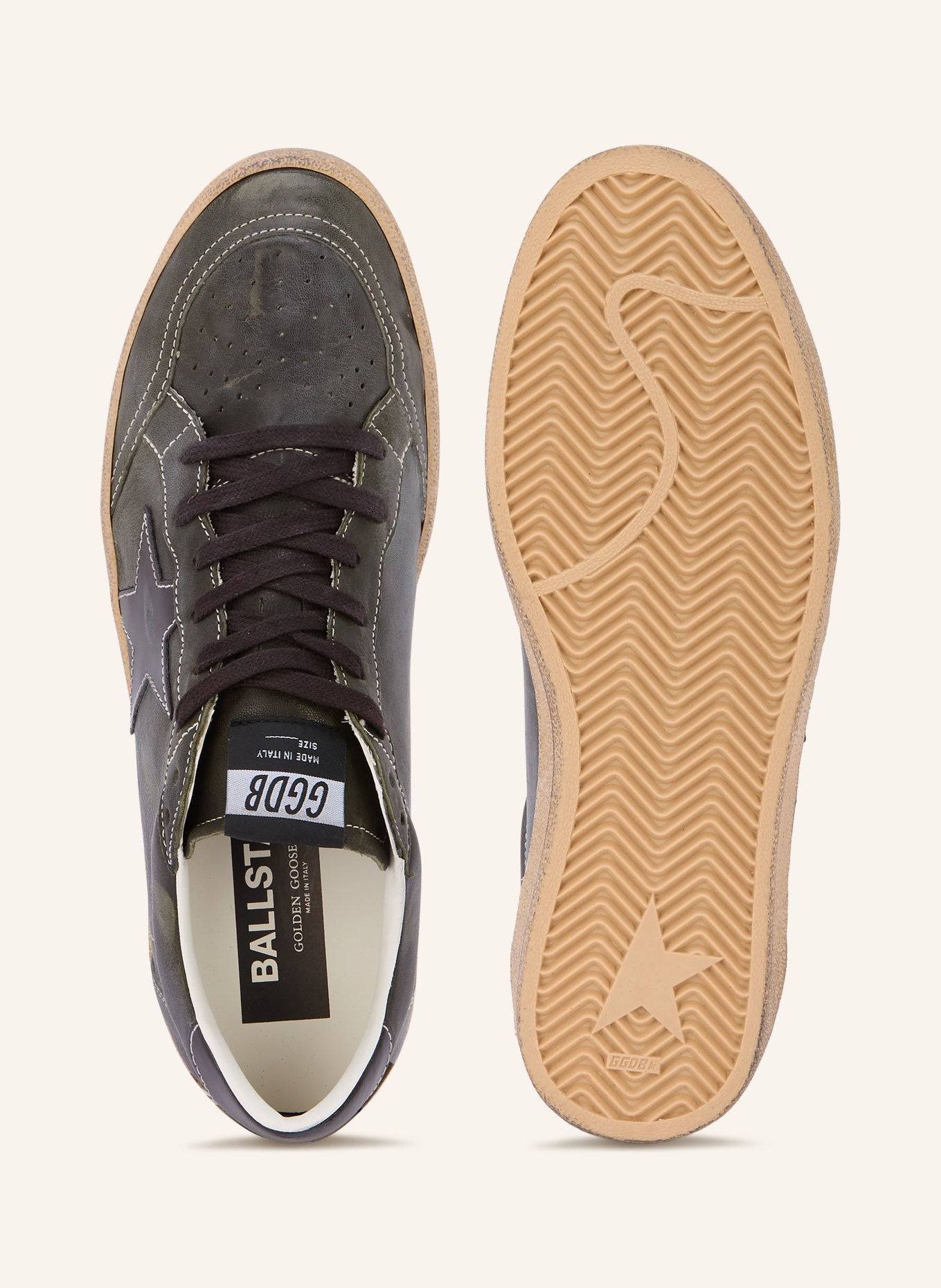GOLDEN GOOSE Baskets BALL STAR: GROEN / NOIR