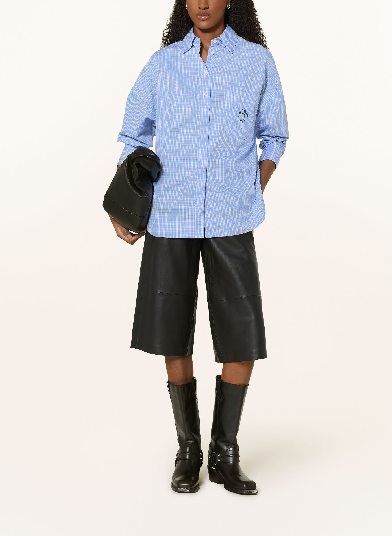10DAYS Shirt blouse: BLUE / DARK BLUE / WHITE