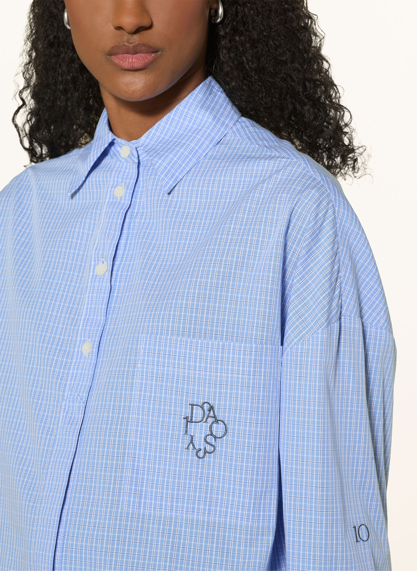 10DAYS Shirt blouse: BLUE / DARK BLUE / WHITE