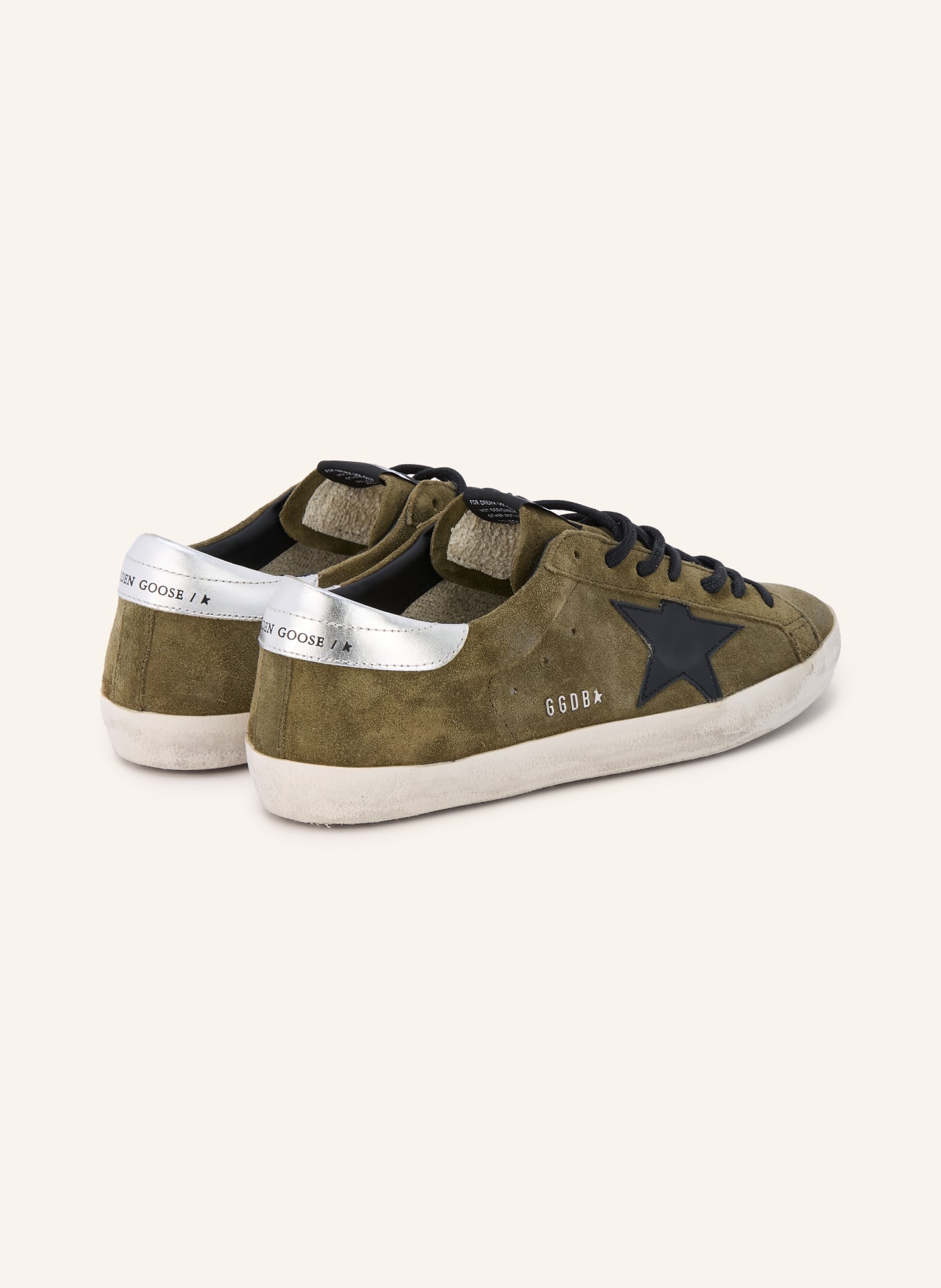 GOLDEN GOOSE Baskets SUPER STAR: GROEN / ARGENT / NOIR