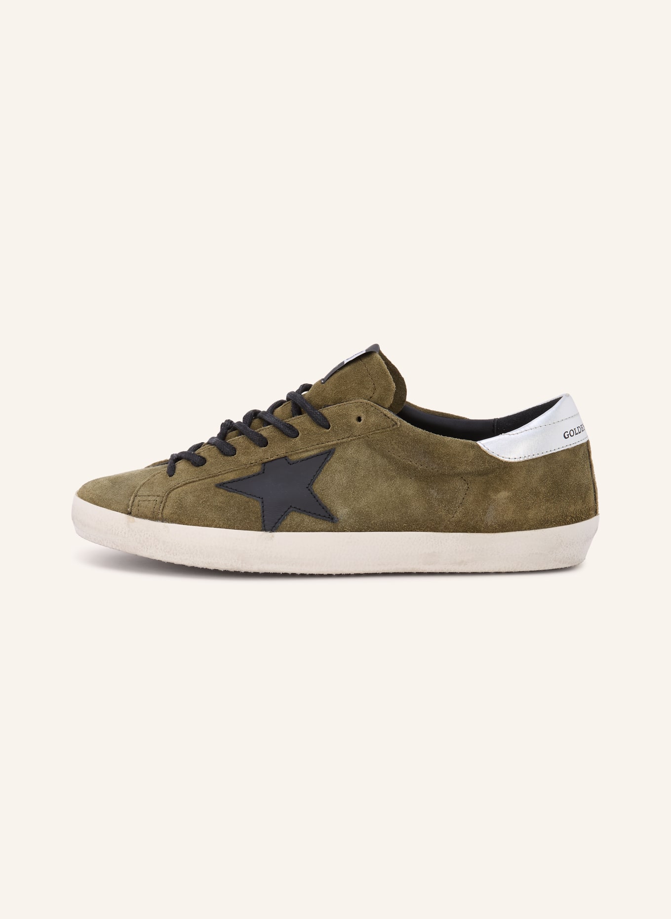 GOLDEN GOOSE Baskets SUPER STAR: GROEN / ARGENT / NOIR