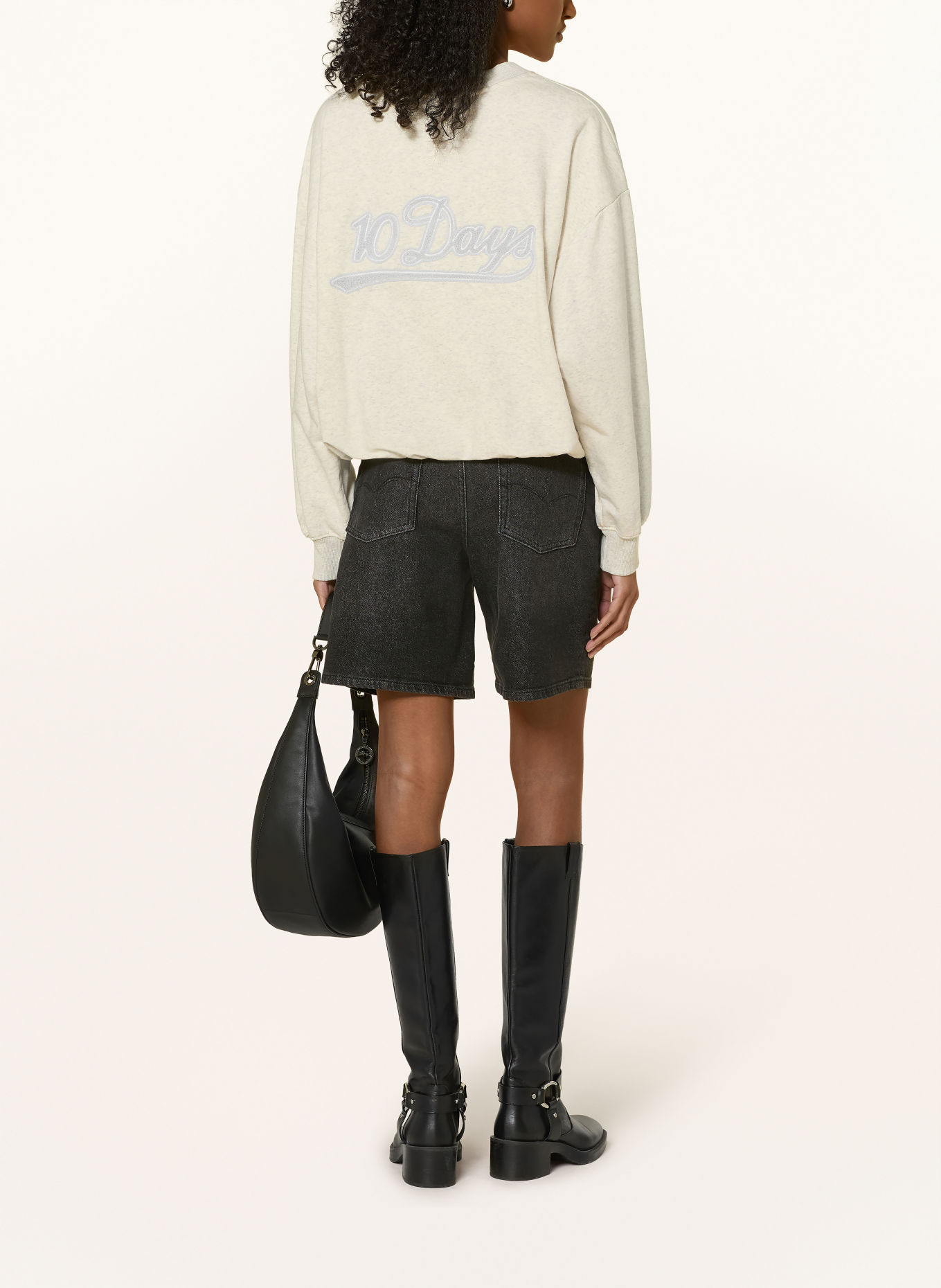 10DAYS Sweatshirt: ECRU / LIGHT GRAY