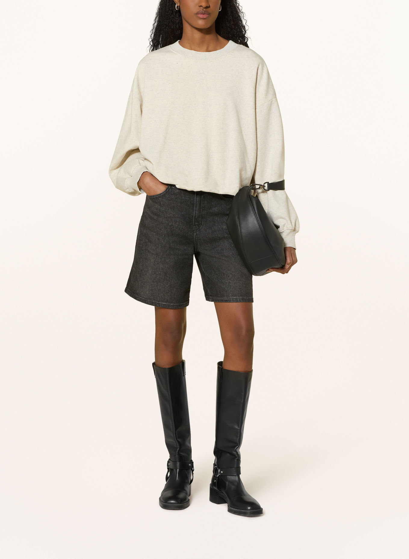 10DAYS Sweatshirt: ECRU / LIGHT GRAY