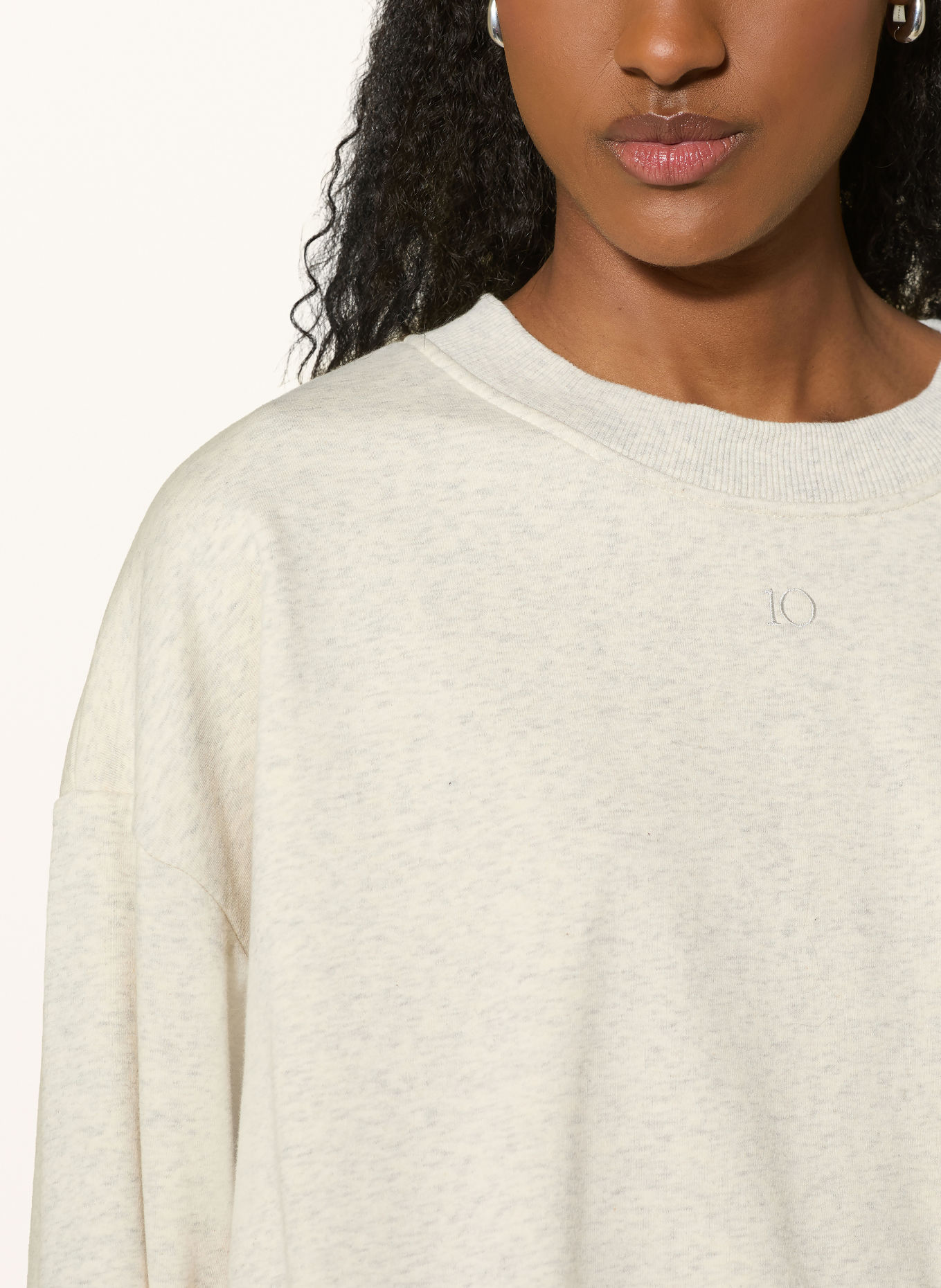 10DAYS Sweatshirt: ECRU / LIGHT GRAY
