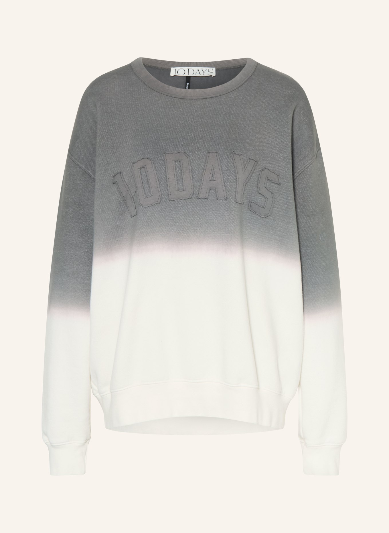 10DAYS Oversized sweatshirt: DONKERGRIJS / ROSÉ / ECRU