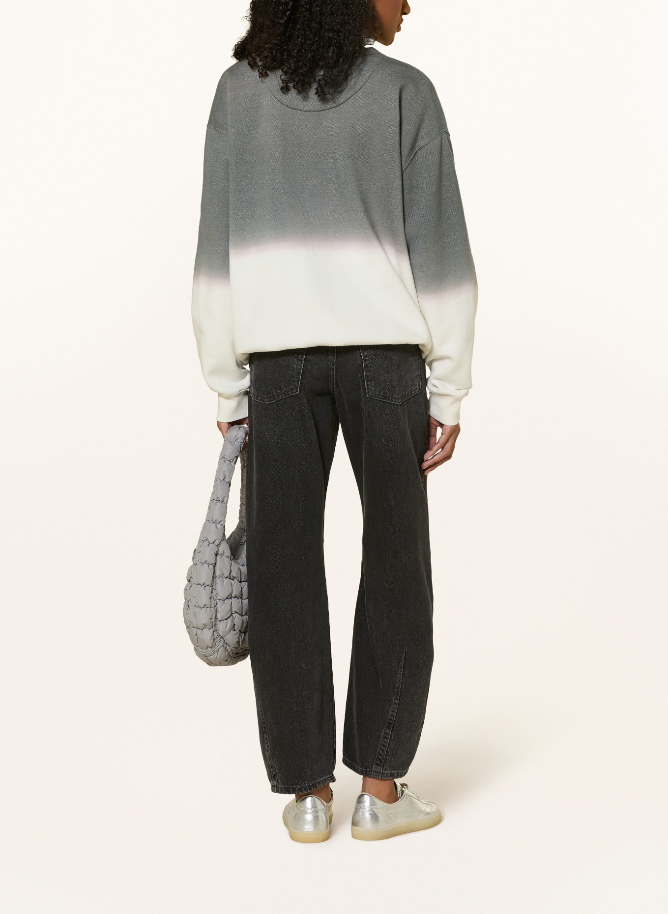 10DAYS Oversized sweatshirt: DONKERGRIJS / ROSÉ / ECRU