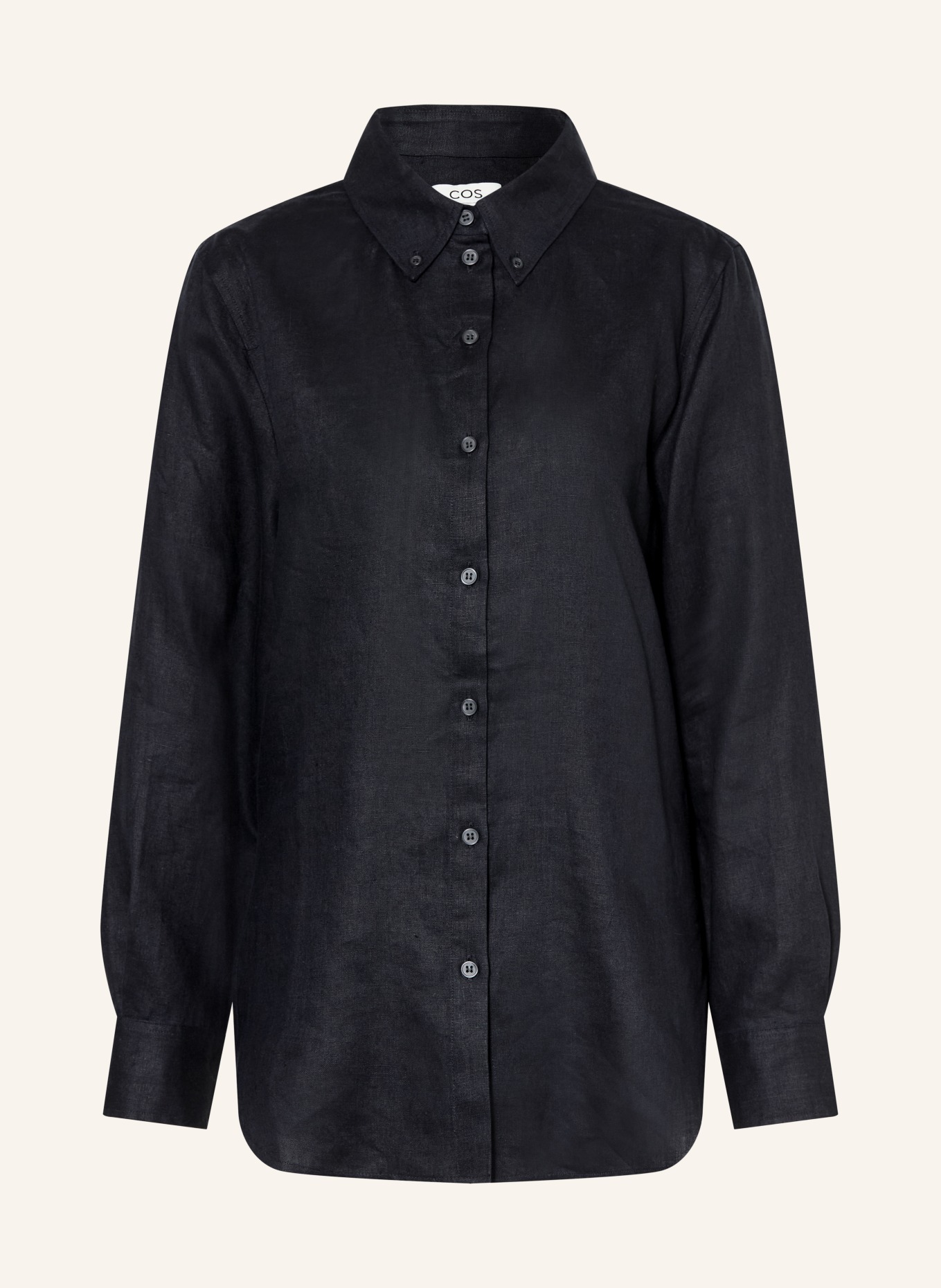 COS Linen shirt: DARK BLUE