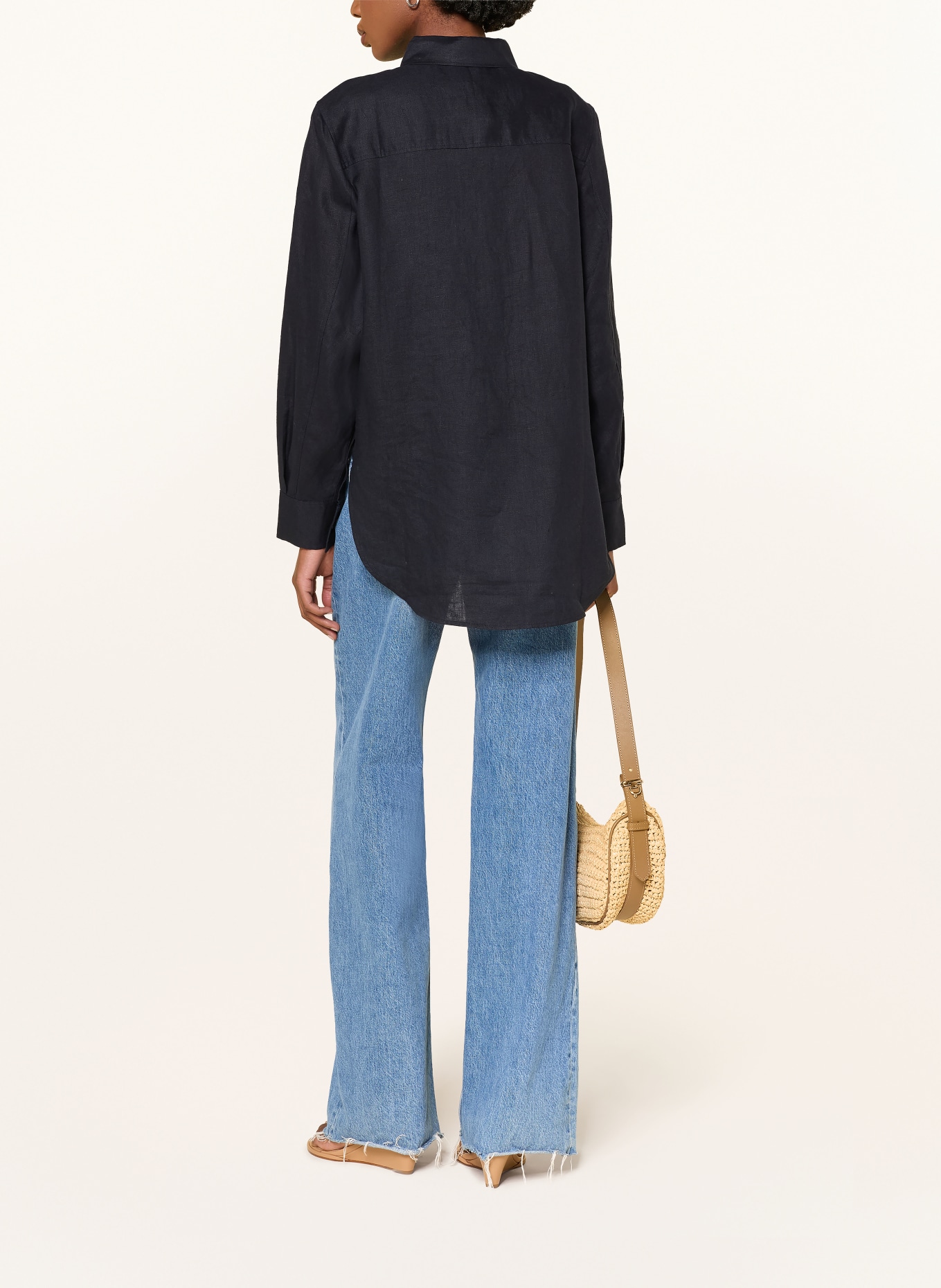 COS Linen shirt: DARK BLUE