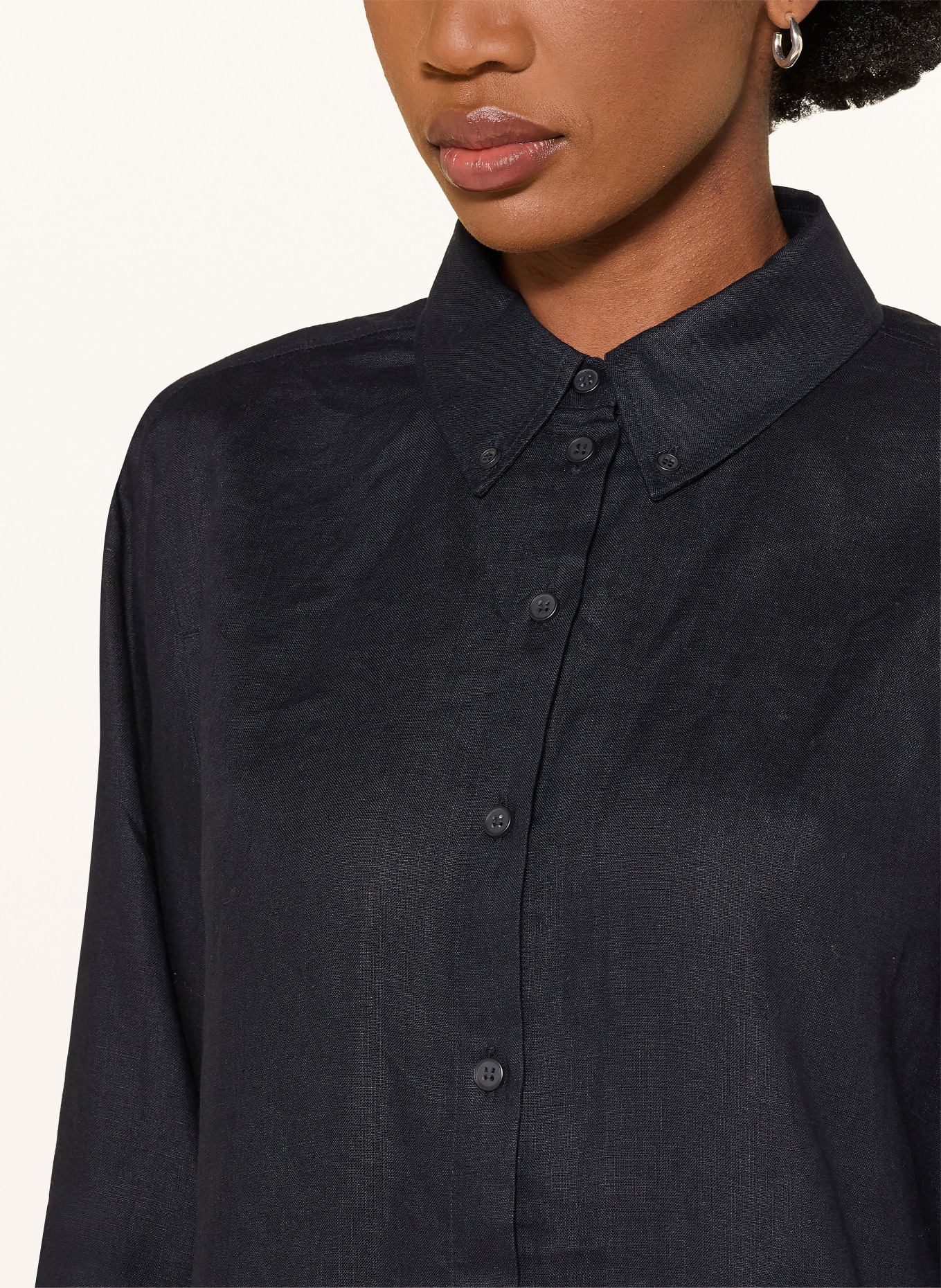 COS Linen shirt: DARK BLUE