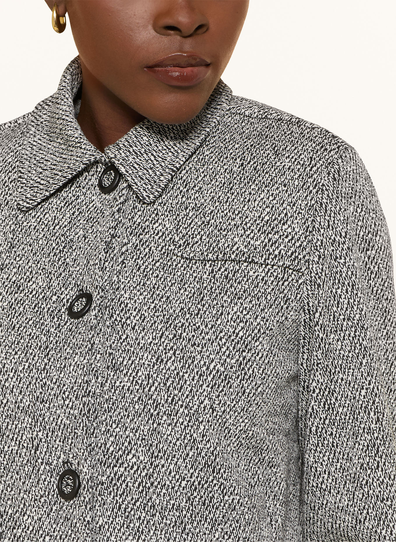 ANNA's Jersey blazer: BLACK / WHITE