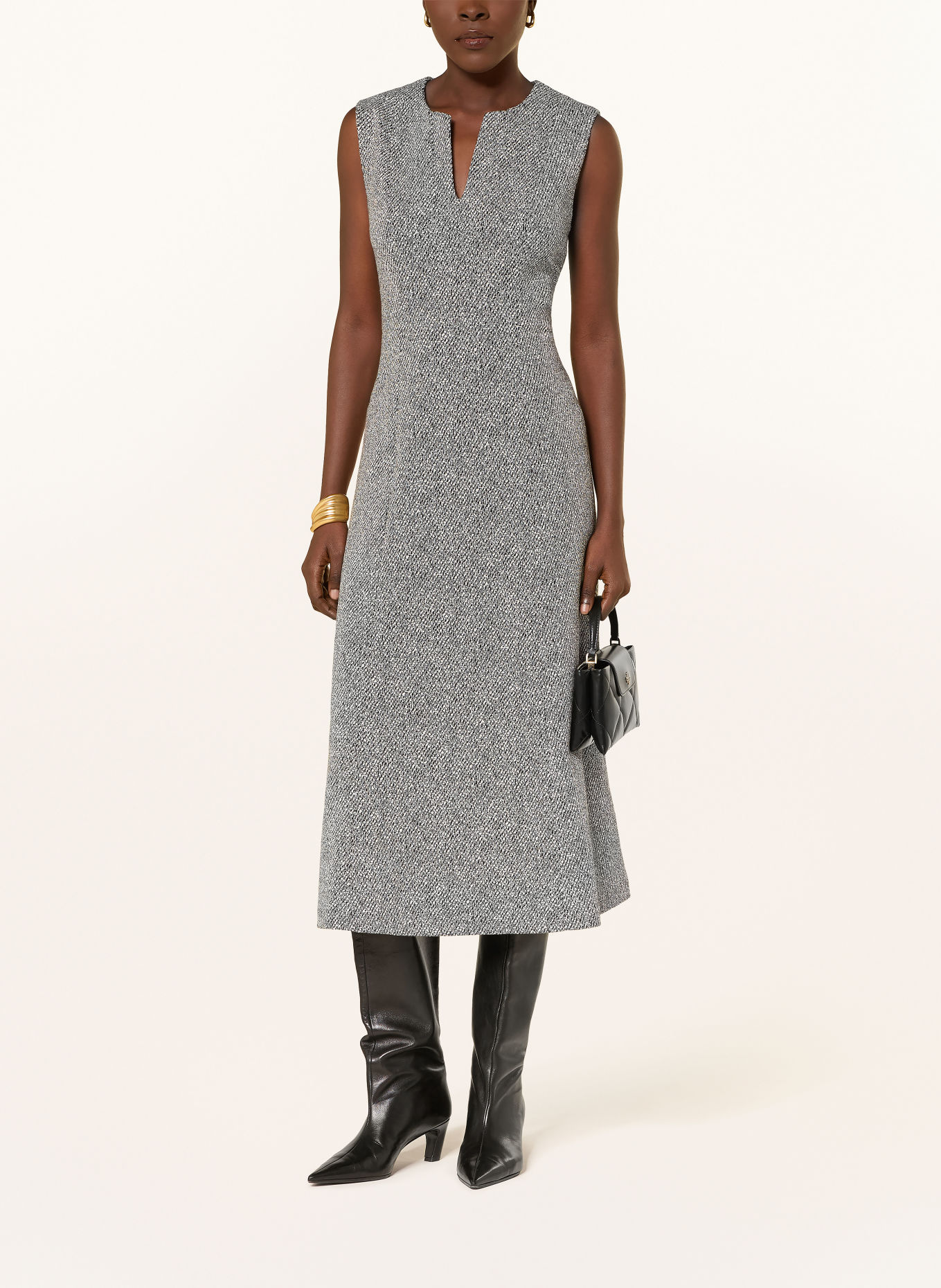 ANNA's Jersey dress: BLACK / WHITE