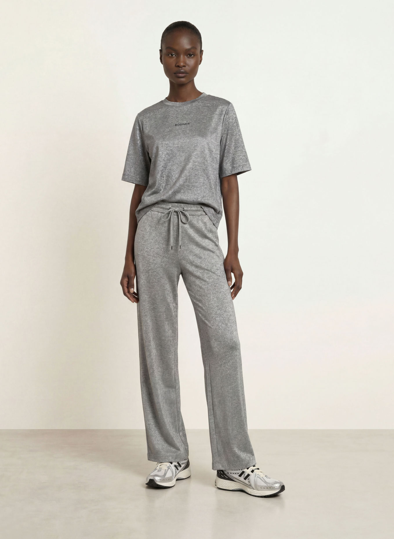 BOGNER DOROTHY T-shirt with glitter yarn: GRAY