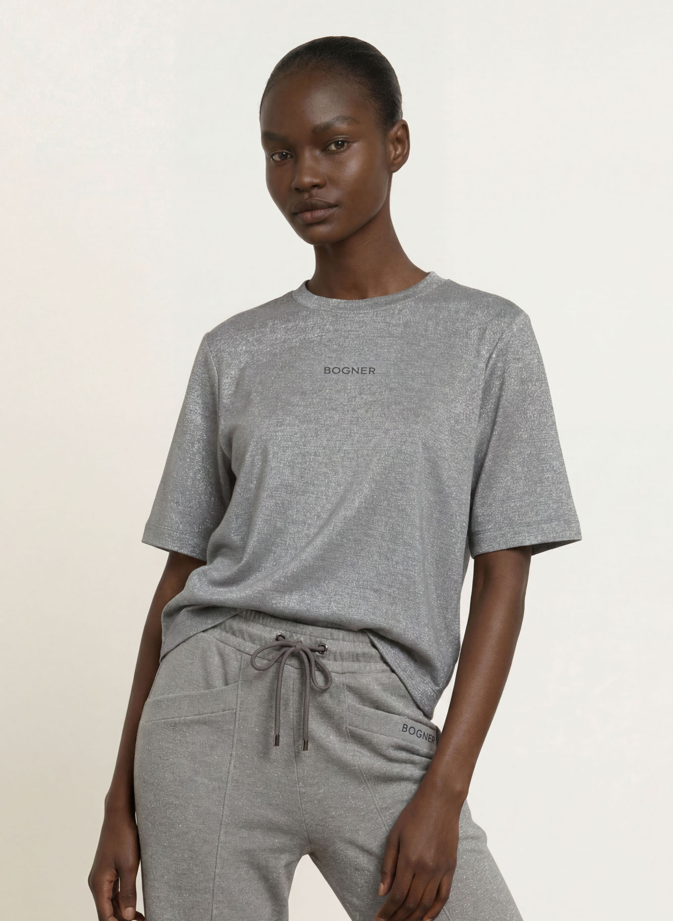 BOGNER DOROTHY T-shirt with glitter yarn: GRAY