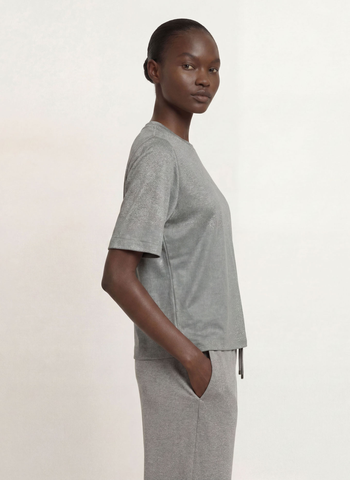 BOGNER DOROTHY T-shirt with glitter yarn: GRAY