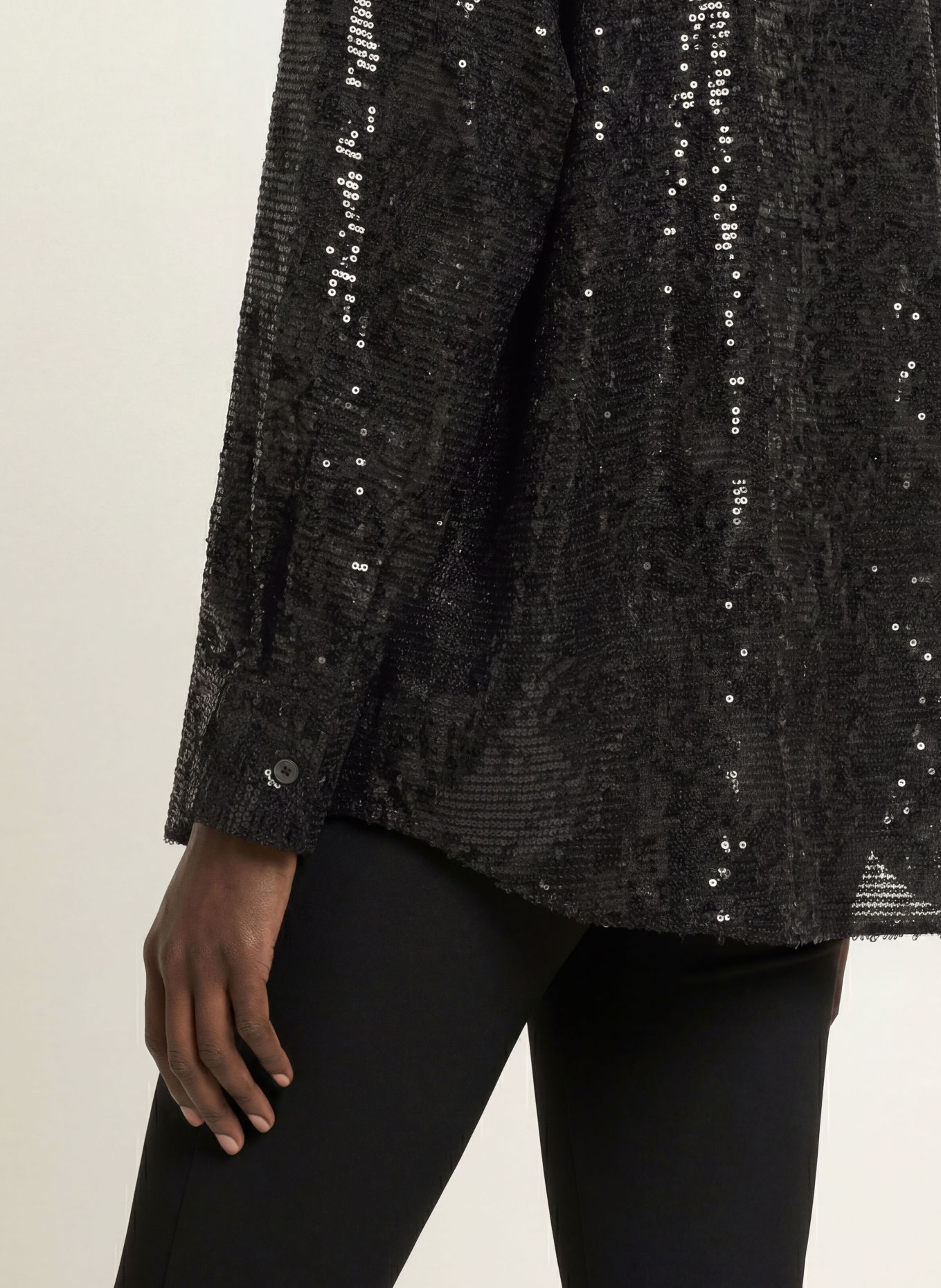 BOGNER Bluse mit Pailletten: SCHWARZ
