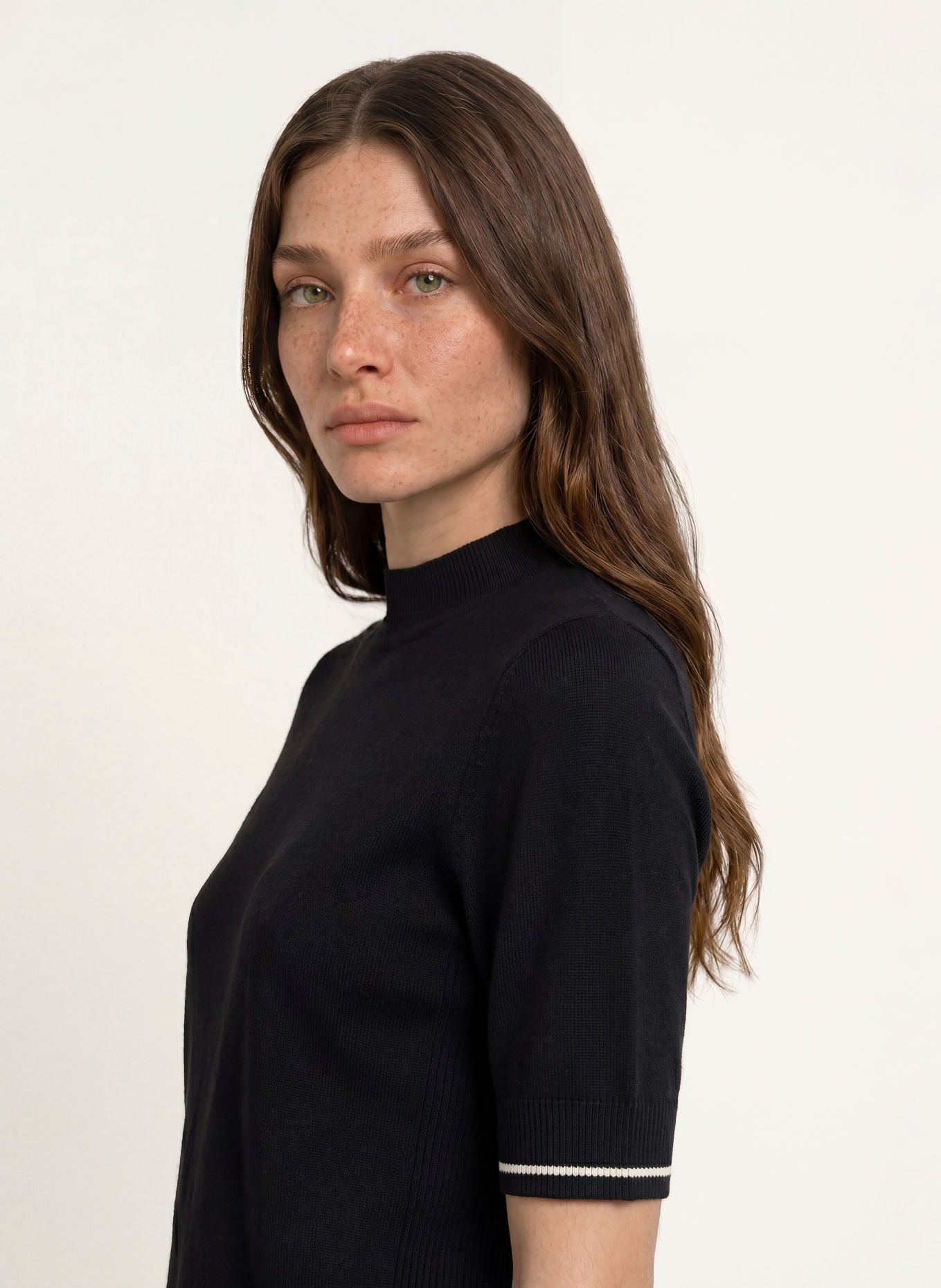 BOGNER Gebreid shirt ANTONIA: ZWART / WIT