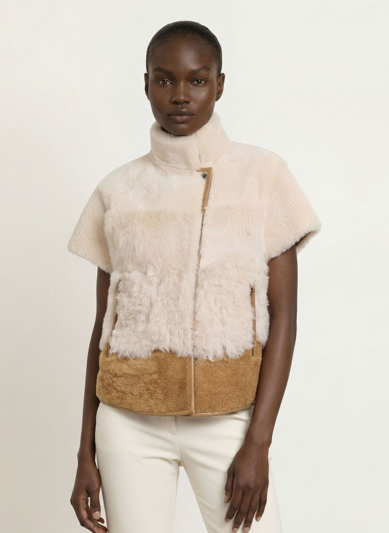 BOGNER Vest LEXY-L: ECRU / CAMEL