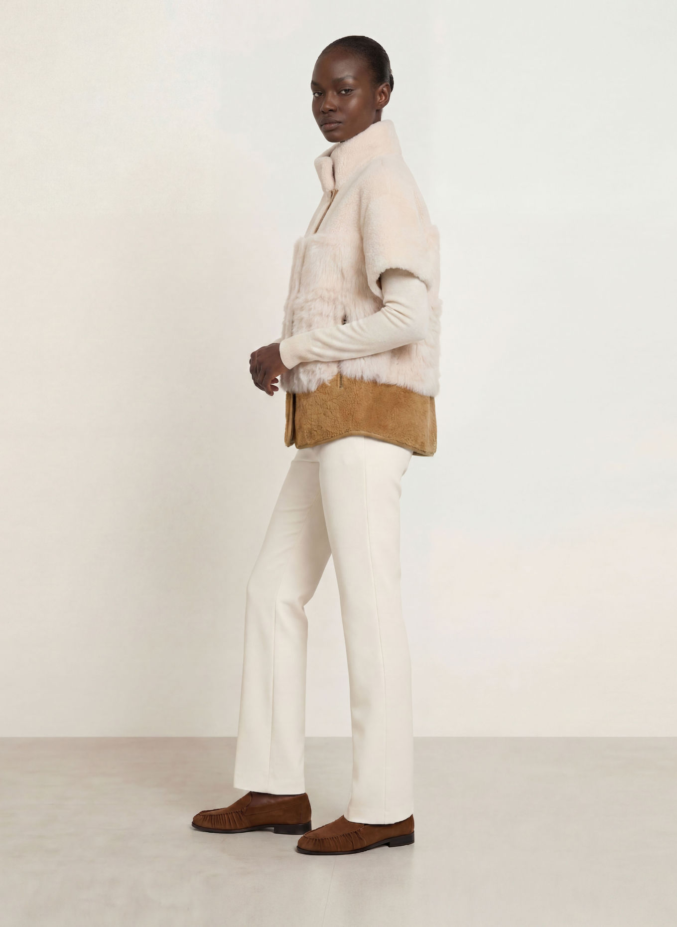 BOGNER Vest LEXY-L: ECRU / CAMEL