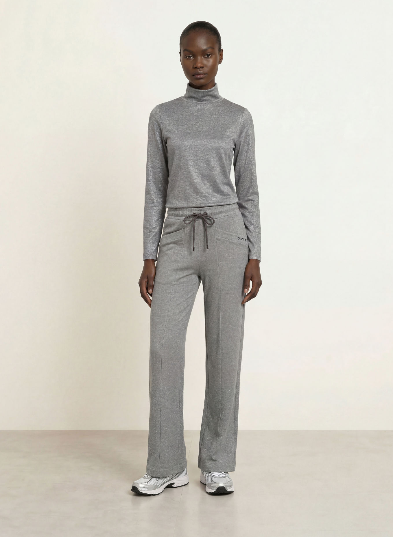 BOGNER Longsleeve SILVA mit Glitzergarn: GRAU