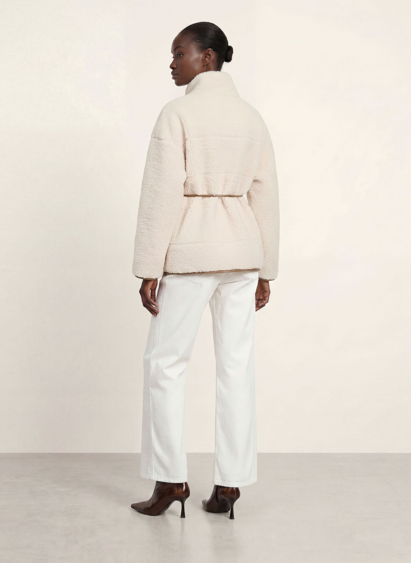 BOGNER Teddyfell-Jacke KIMBERLY: CREME / BRAUN