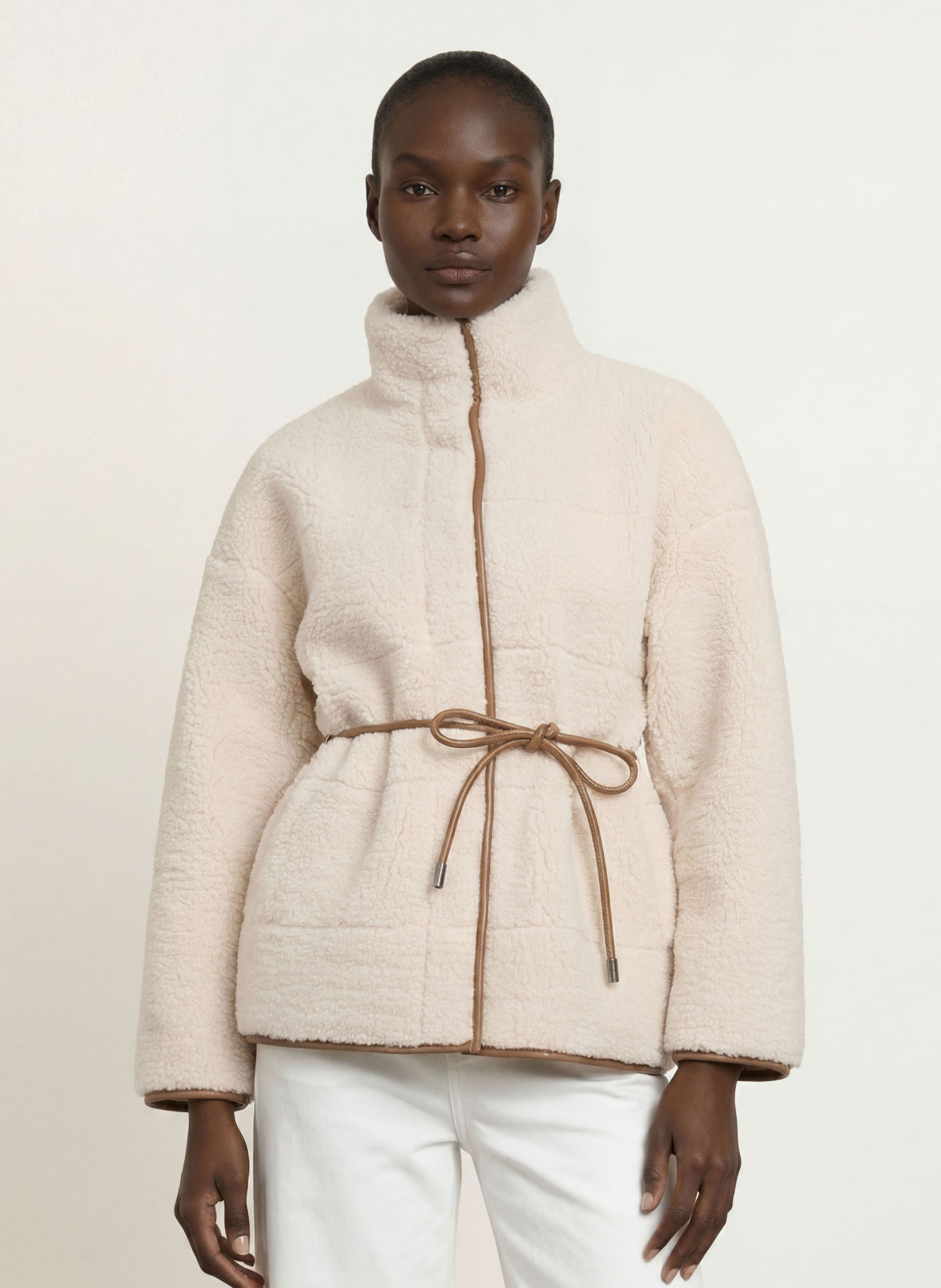 BOGNER Teddyfell-Jacke KIMBERLY: CREME / BRAUN