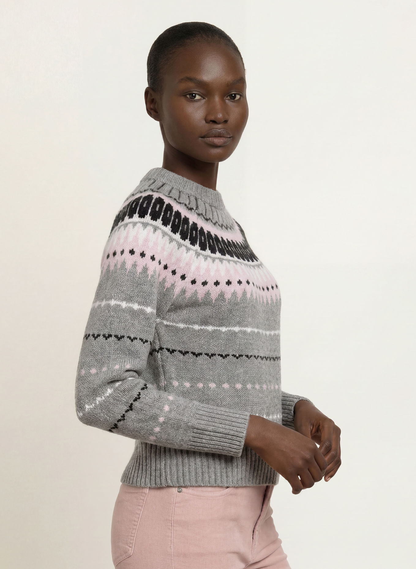 BOGNER Kasjmier trui INA: GRIJS / ROSE CLAIR / ZWART