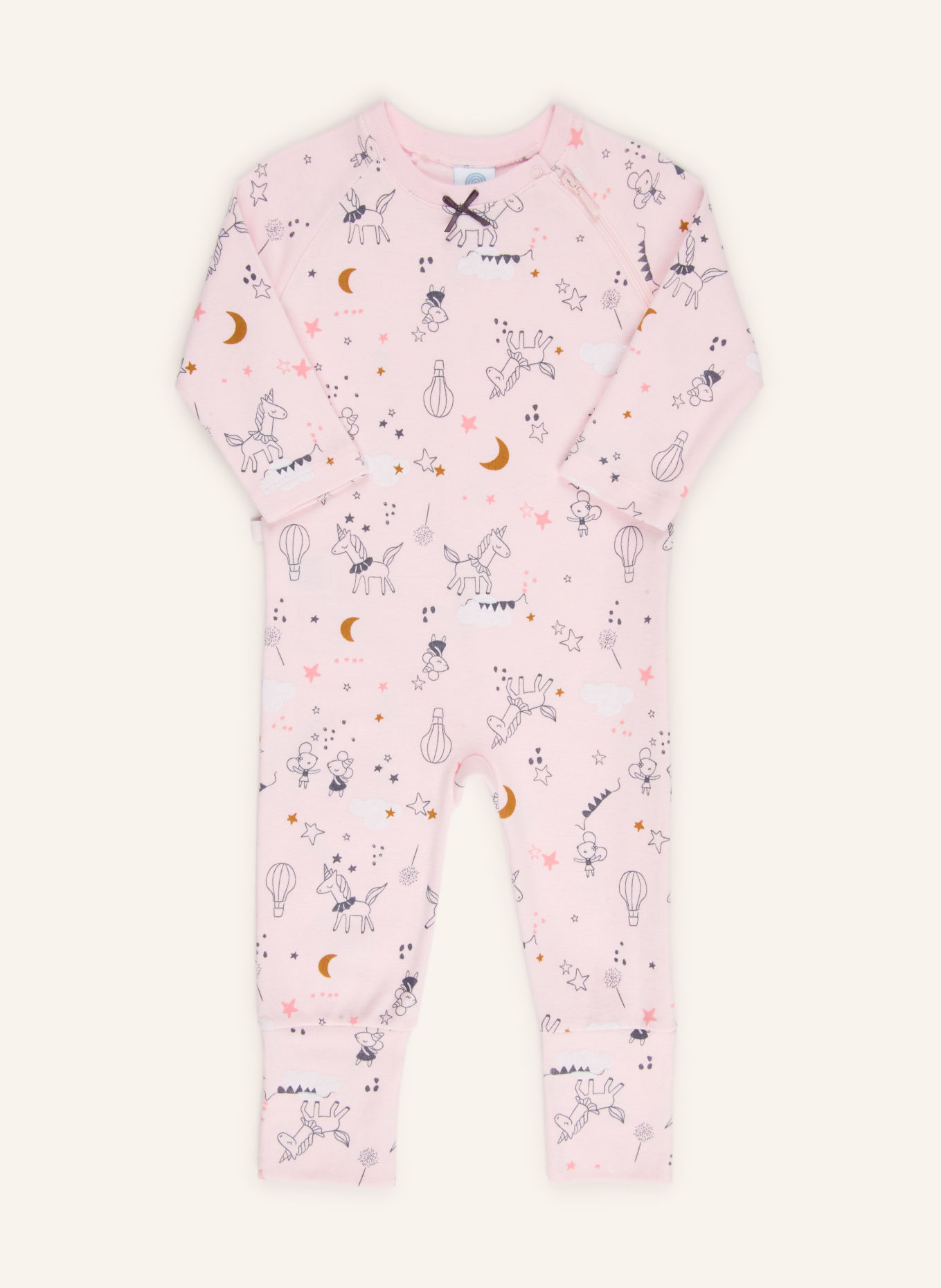 Sanetta Rompers: PINK / CREAM / DARK GRAY