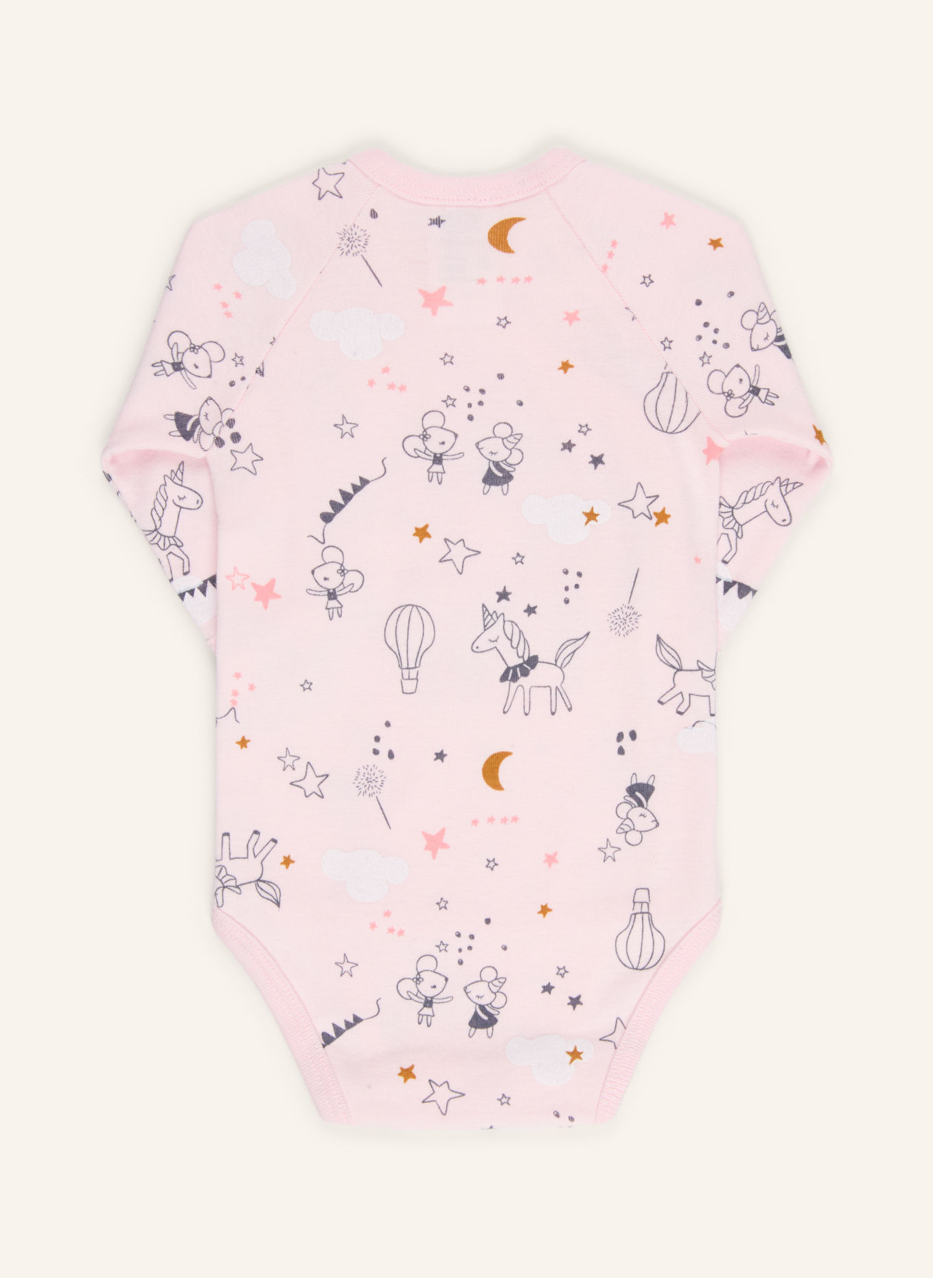 Sanetta Body croisé: ROSE / GRIS FONCÉ / BLANC