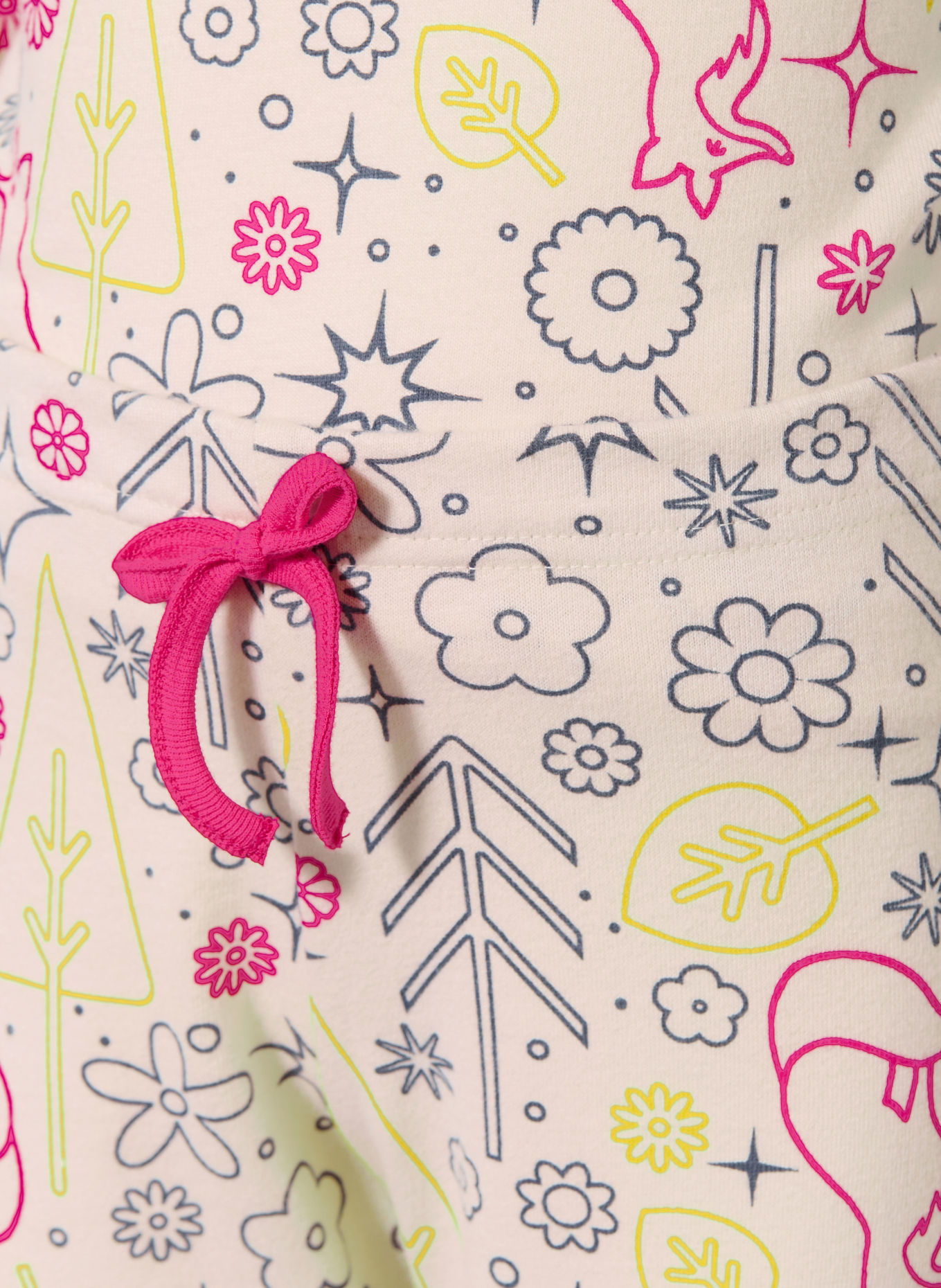 Sanetta Pyjama: CRÈME / DONKERGRIJS / FUCHSIA