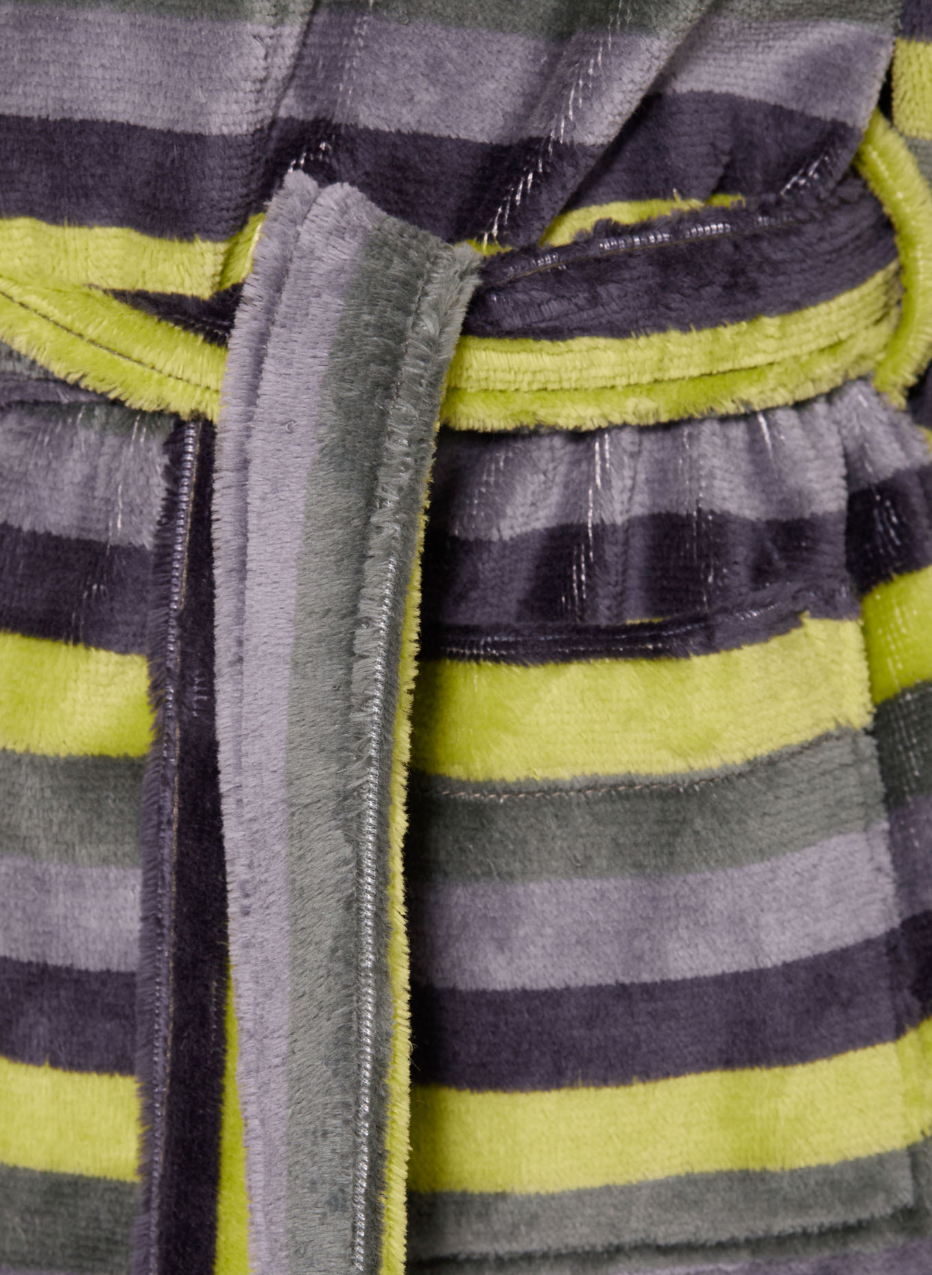 Sanetta Hooded bathrobe: OLIVE / DARK GRAY / GRAY