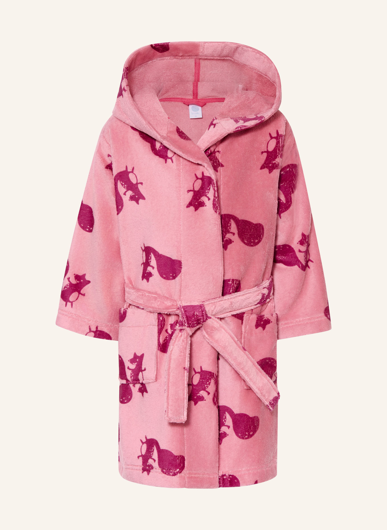 Sanetta Bademantel mit Kapuze: ROSA / FUCHSIA