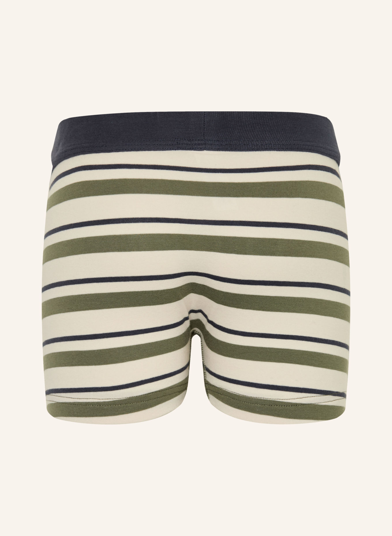 Sanetta Boxershorts: OLIJF / CRÈME / DONKERBLAUW