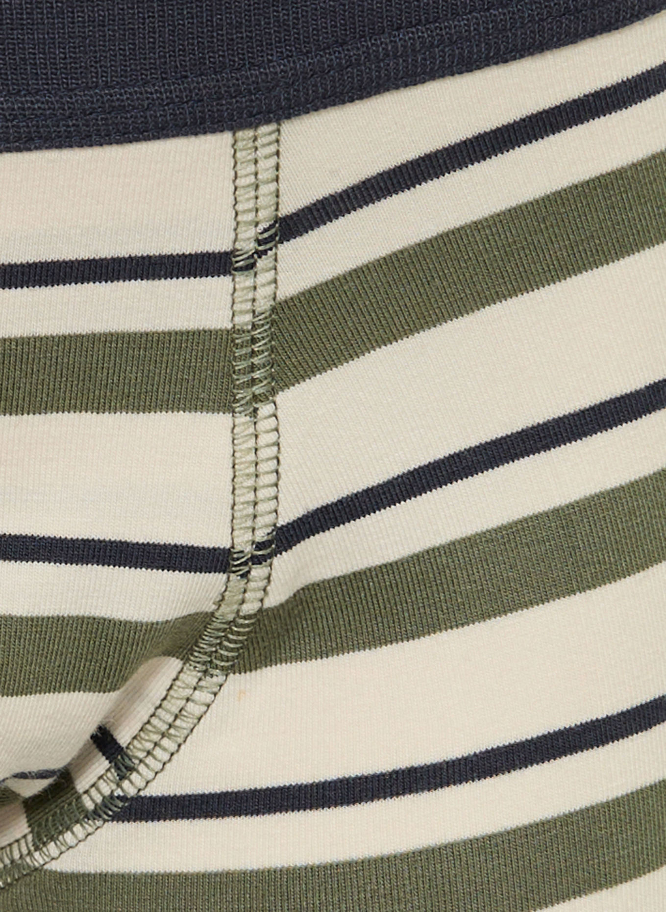 Sanetta Boxershorts: OLIJF / CRÈME / DONKERBLAUW