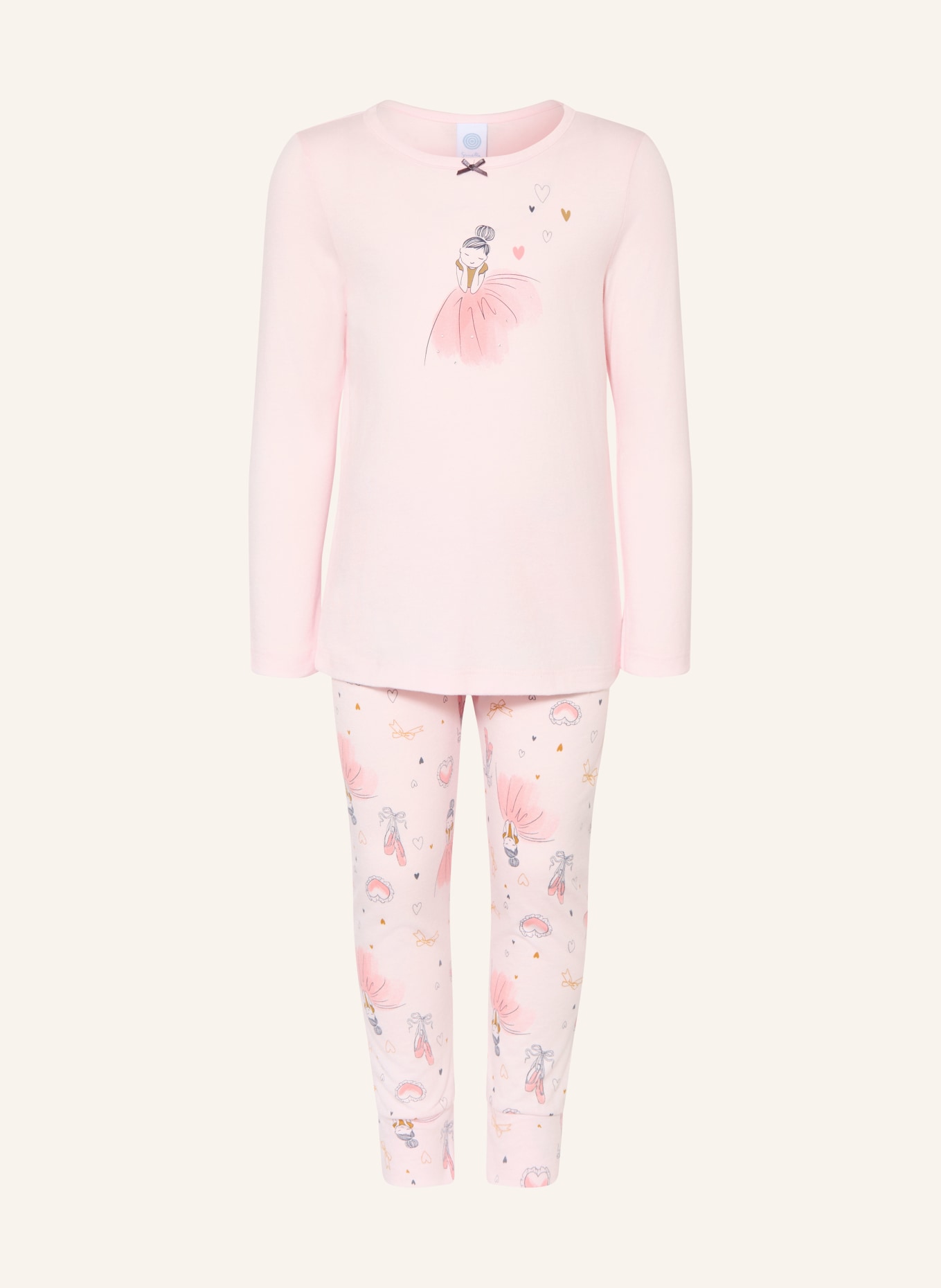 Sanetta Pajamas: LIGHT PINK / DARK GRAY / DARK YELLOW