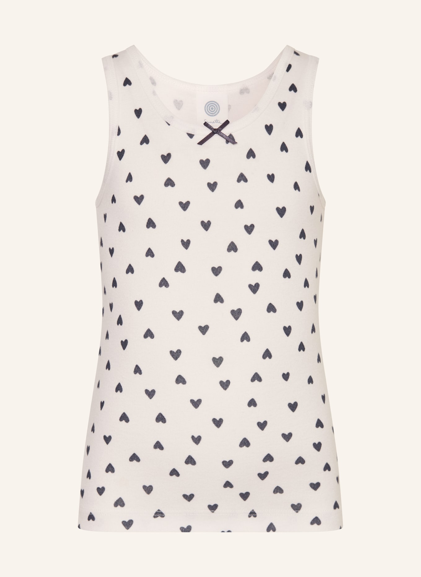 Sanetta Top: WIT / DONKERBLAUW
