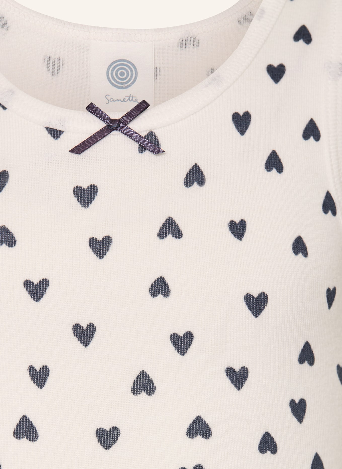 Sanetta Top: WIT / DONKERBLAUW