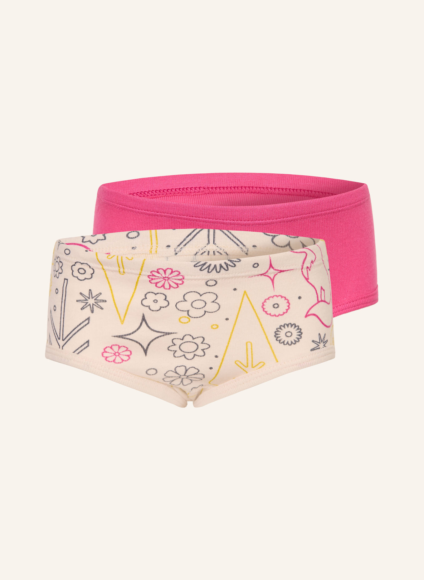 Sanetta Set van 2 slipjes: CRÈME / ROZE
