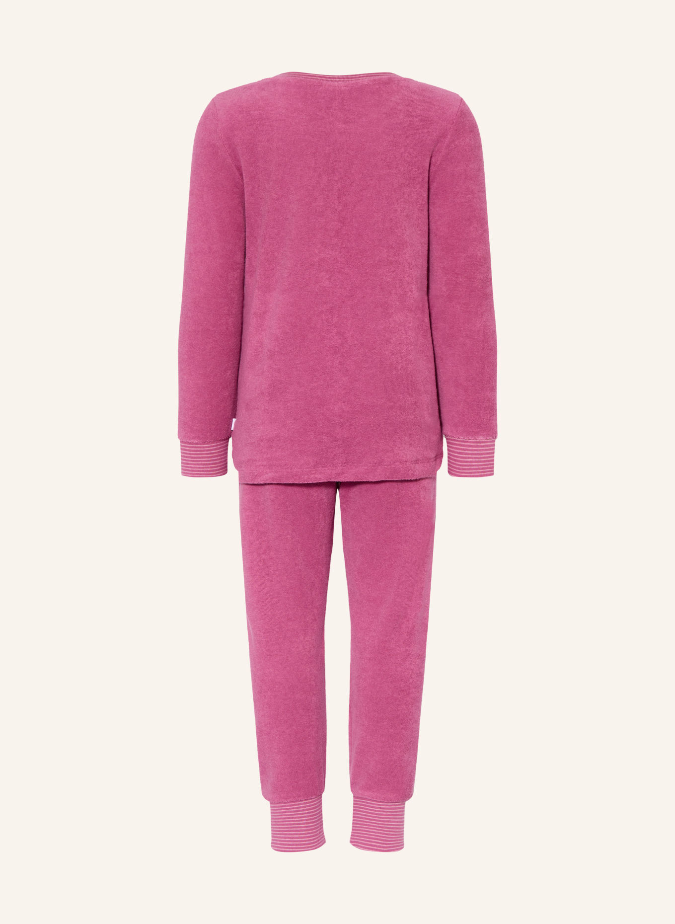 Sanetta Terry cloth pajamas: DUSKY PINK / DARK YELLOW