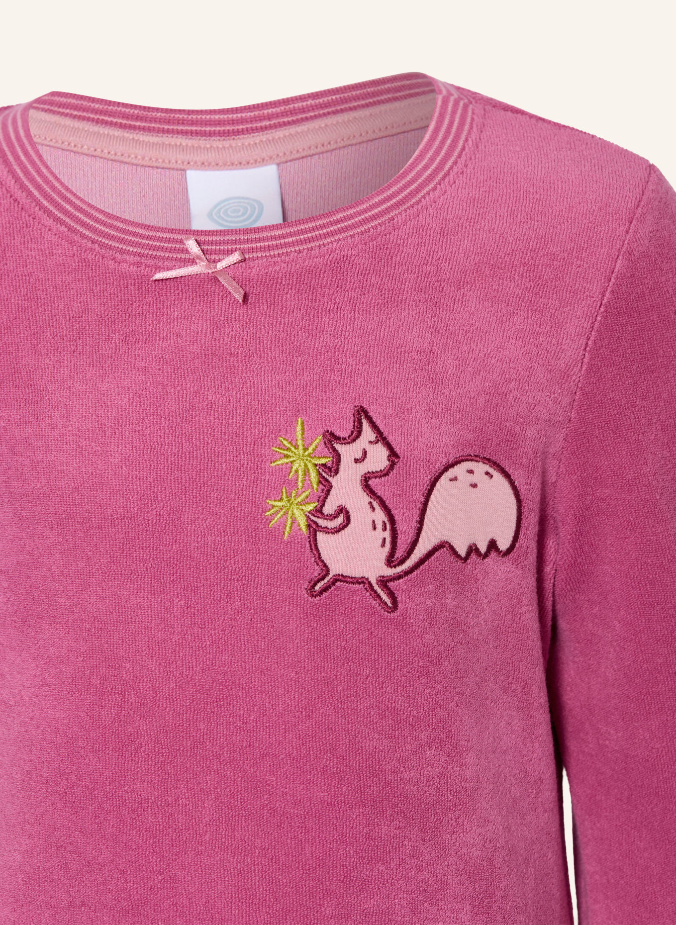 Sanetta Terry cloth pajamas: DUSKY PINK / DARK YELLOW