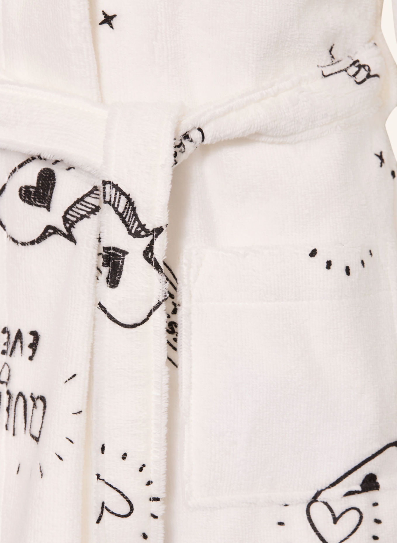 Sanetta Hooded bathrobe: WHITE / BLACK
