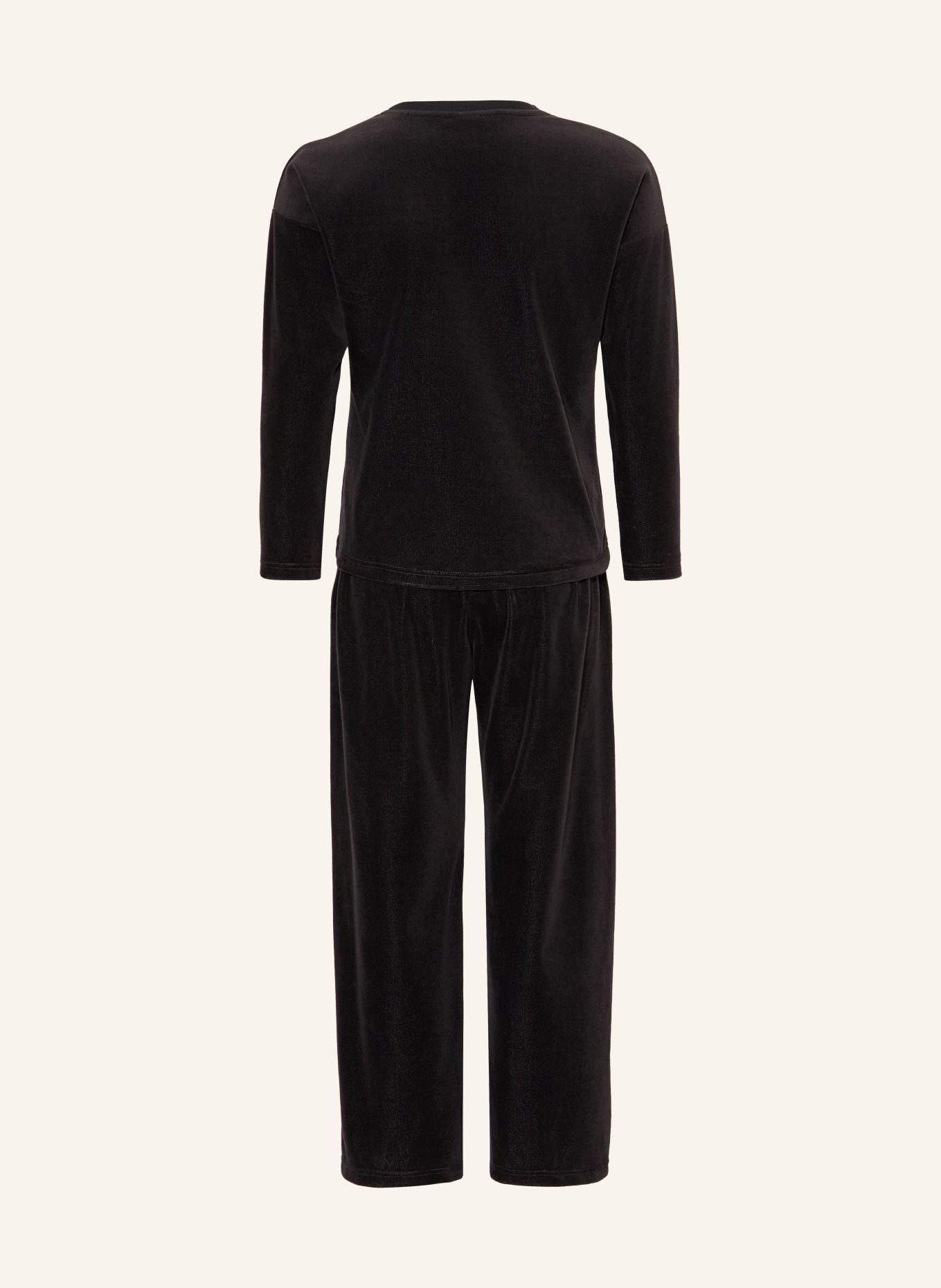 Sanetta Pyjama van velours: ZWART / WIT