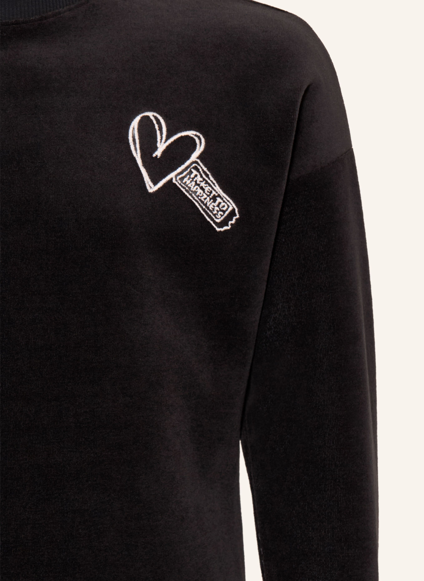 Sanetta Pyjama van velours: ZWART / WIT