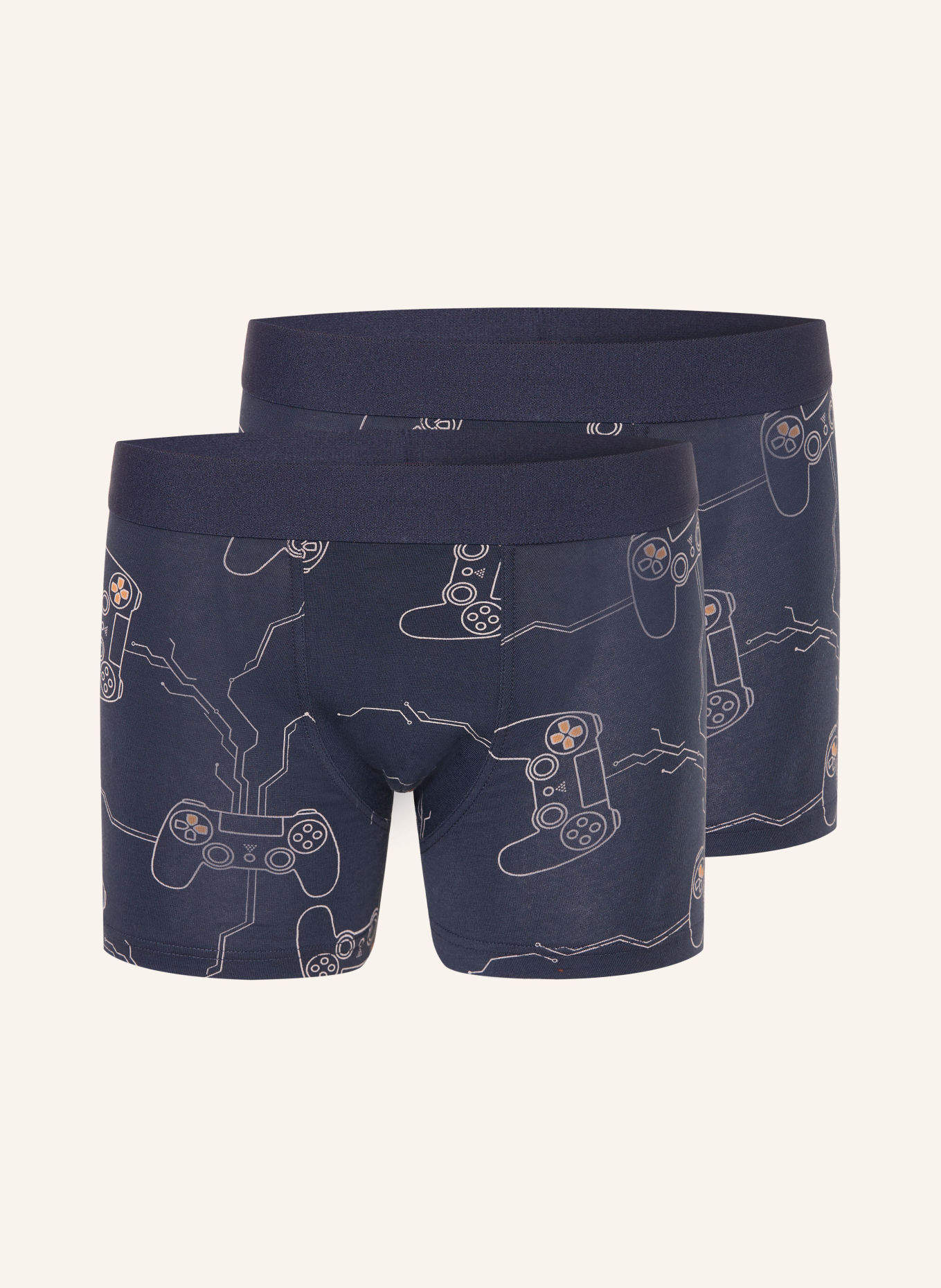 Sanetta Set van 2 boxershorts: DONKERBLAUW / ZALM / WIT