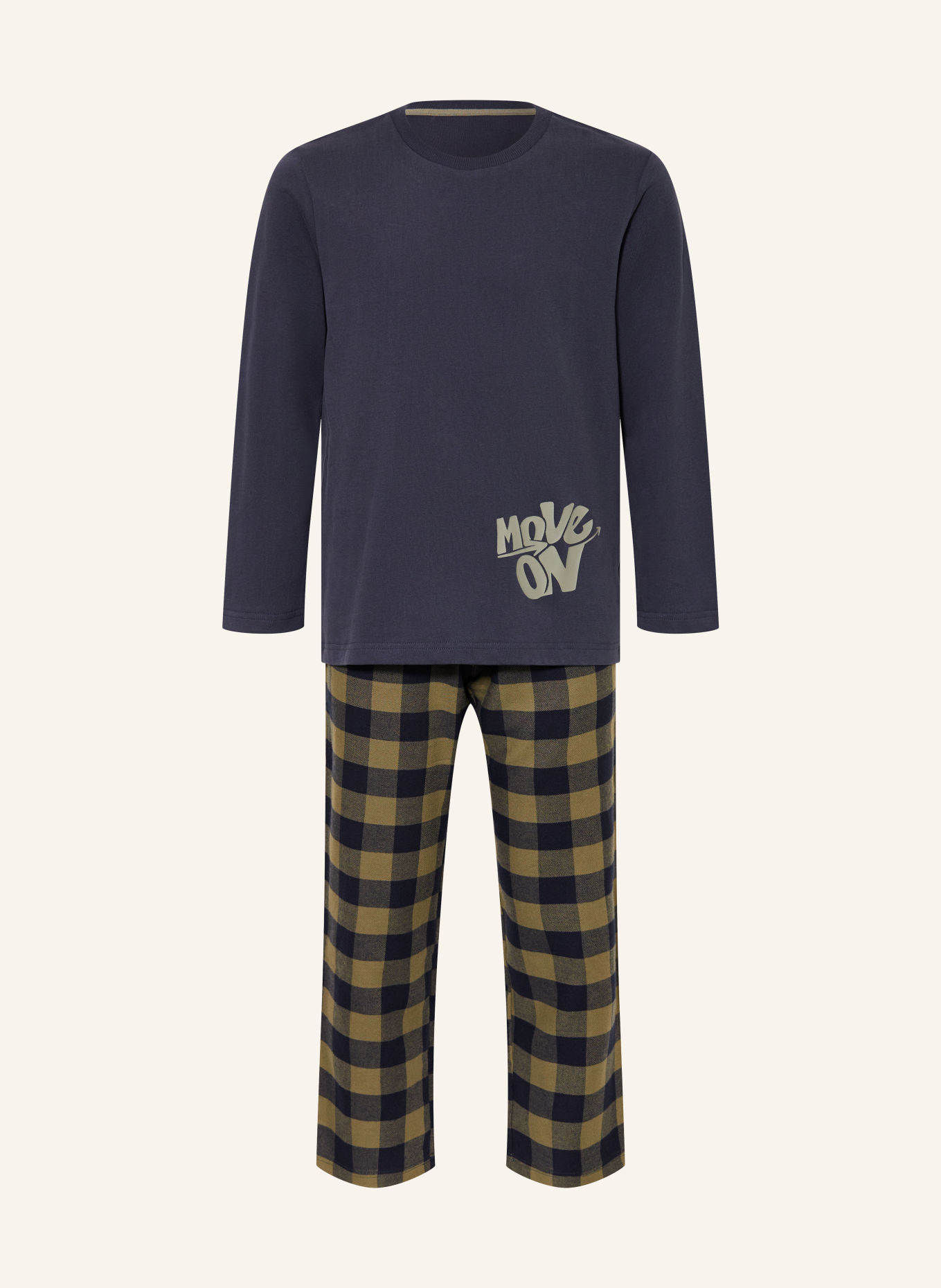 Sanetta Pyjamas: MÖRKBLÅ / OLIVGRÖN