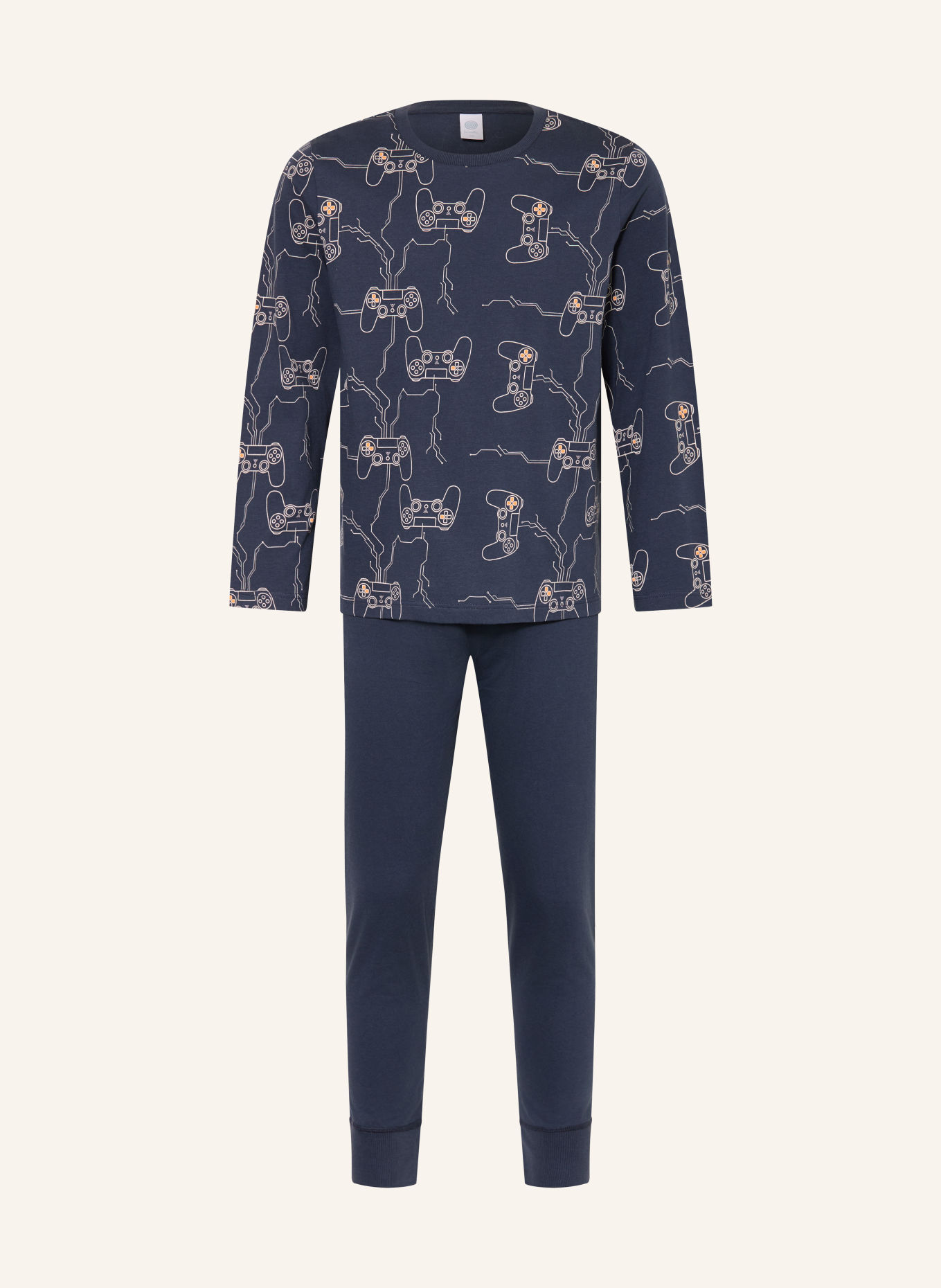 Sanetta Pyjamas: MÖRKBLÅ / LAX / VIT