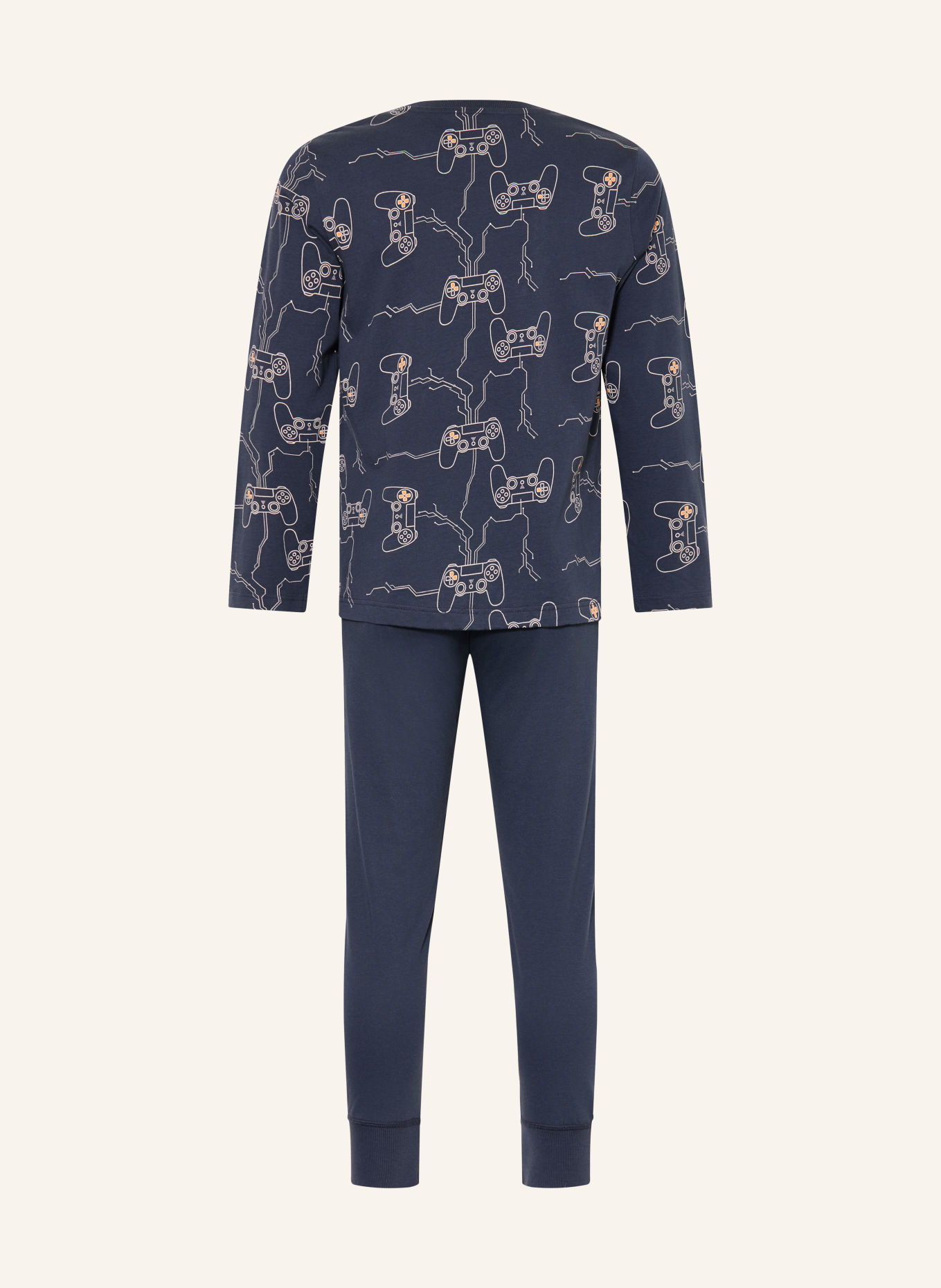 Sanetta Pyjamas: MÖRKBLÅ / LAX / VIT