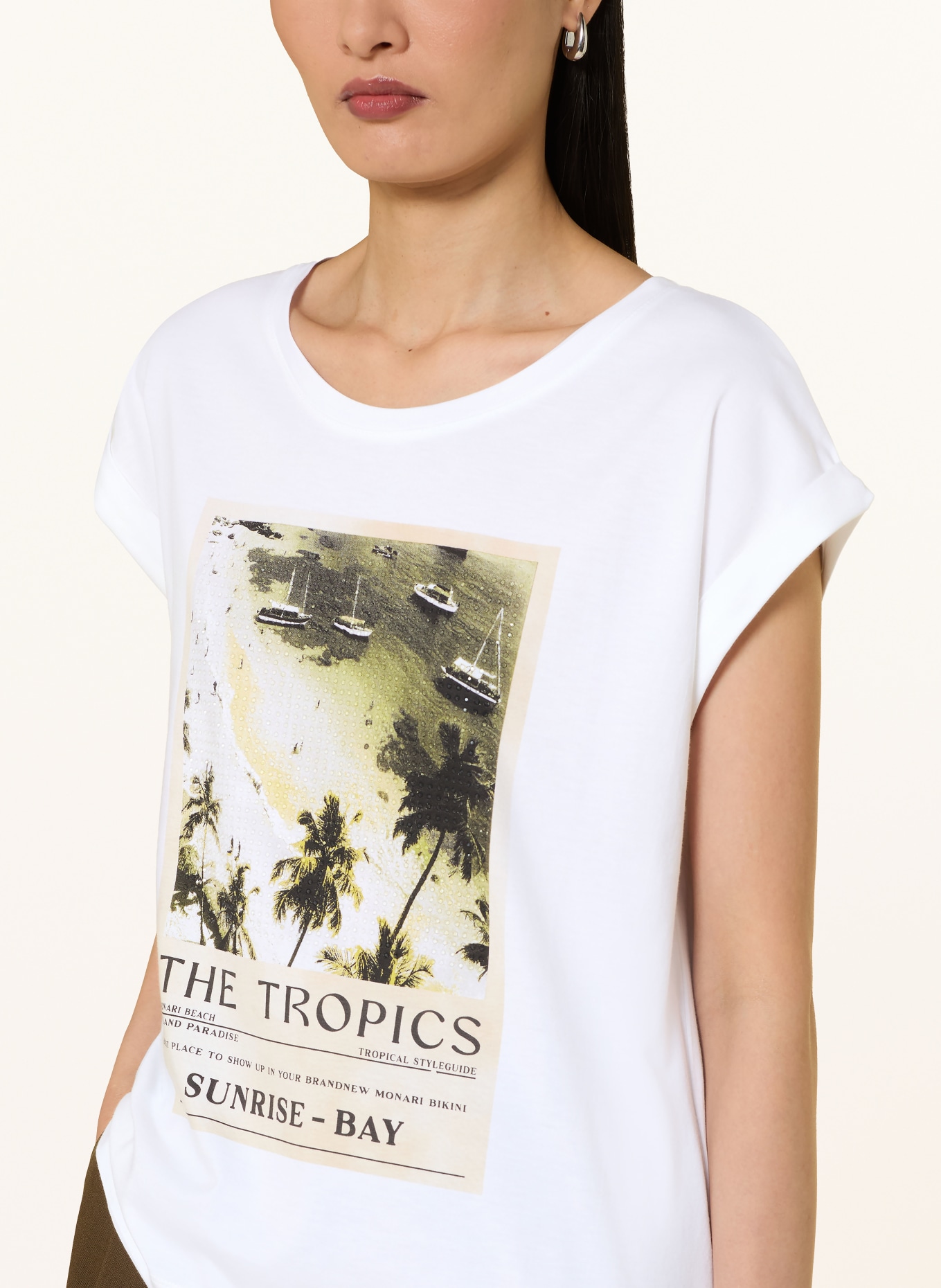monari T-shirt med strass: VIT / GRÖN