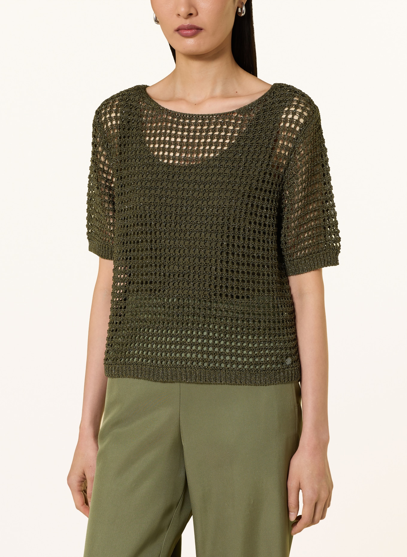 monari Strickshirt mit Glitzergarn: OLIV
